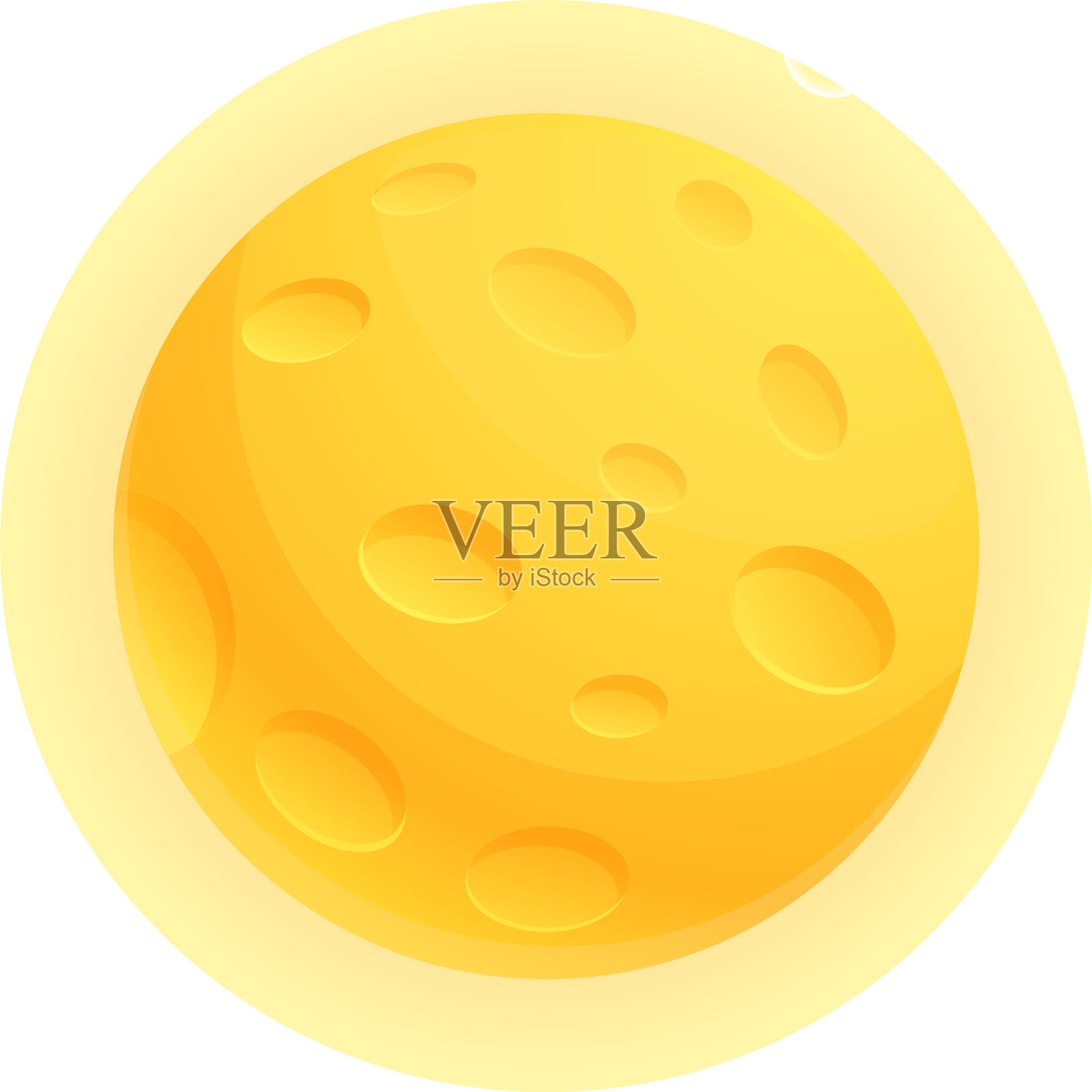 夜晚月亮图标卡通风格设计元素图片