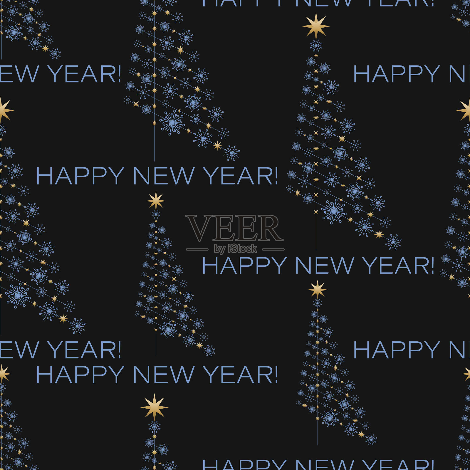 圣诞新年树节日云杉插画图片素材