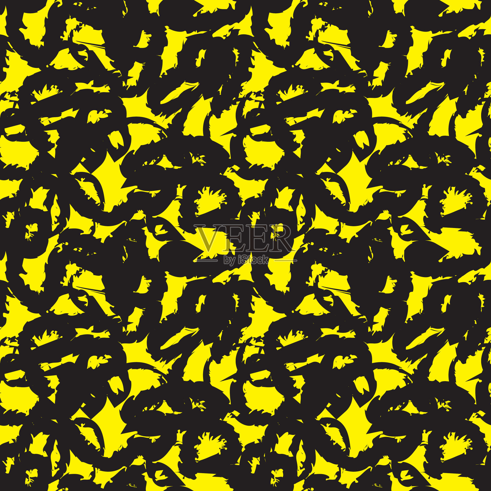黄色笔触毛无缝图案插画图片素材