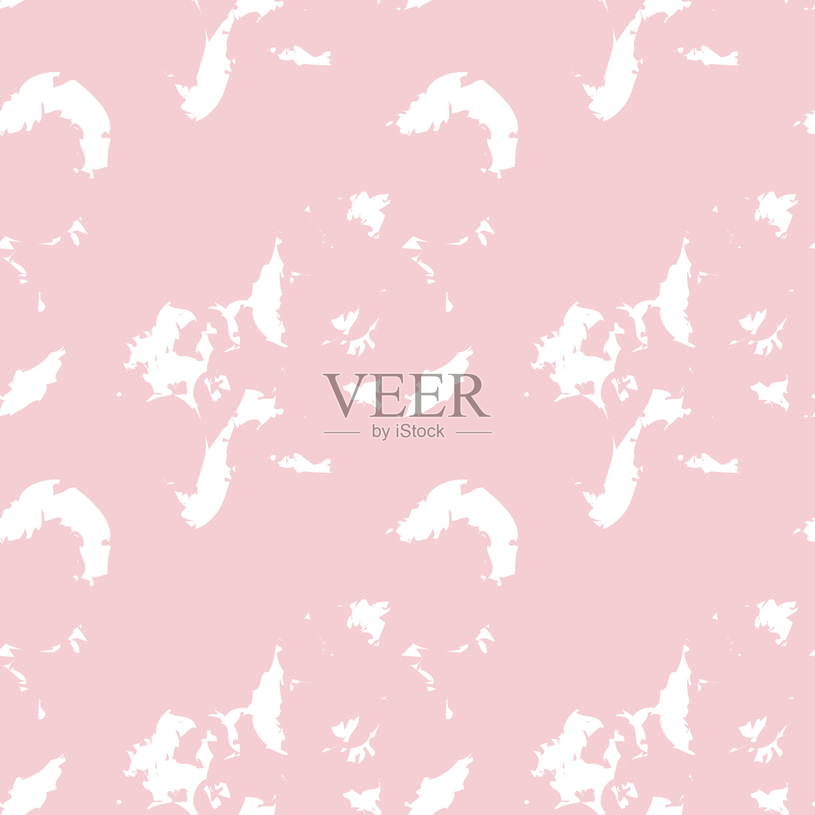 粉色海军蓝笔触毛皮无缝图案插画图片素材