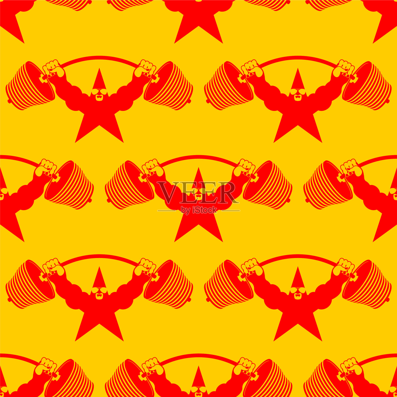 强星花纹无缝健身插画图片素材