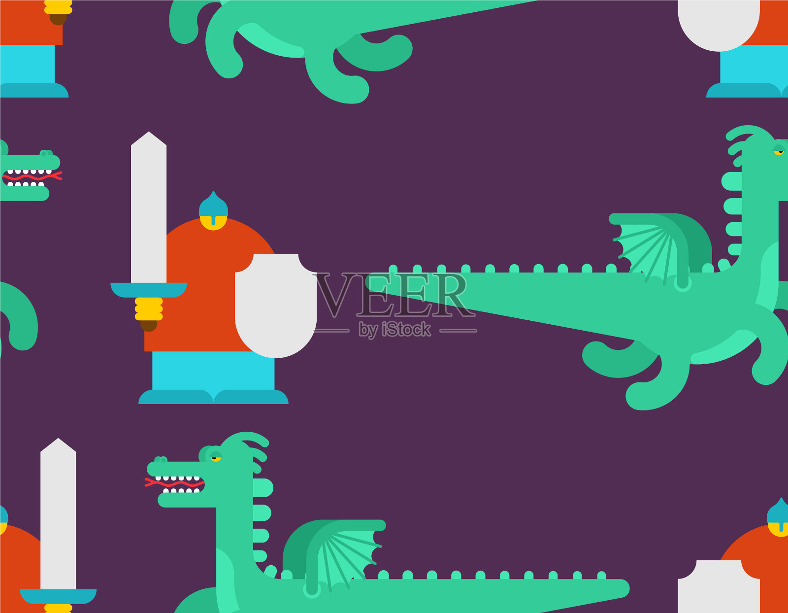 俄罗斯英雄战士和蛇纹俄罗斯插画图片素材