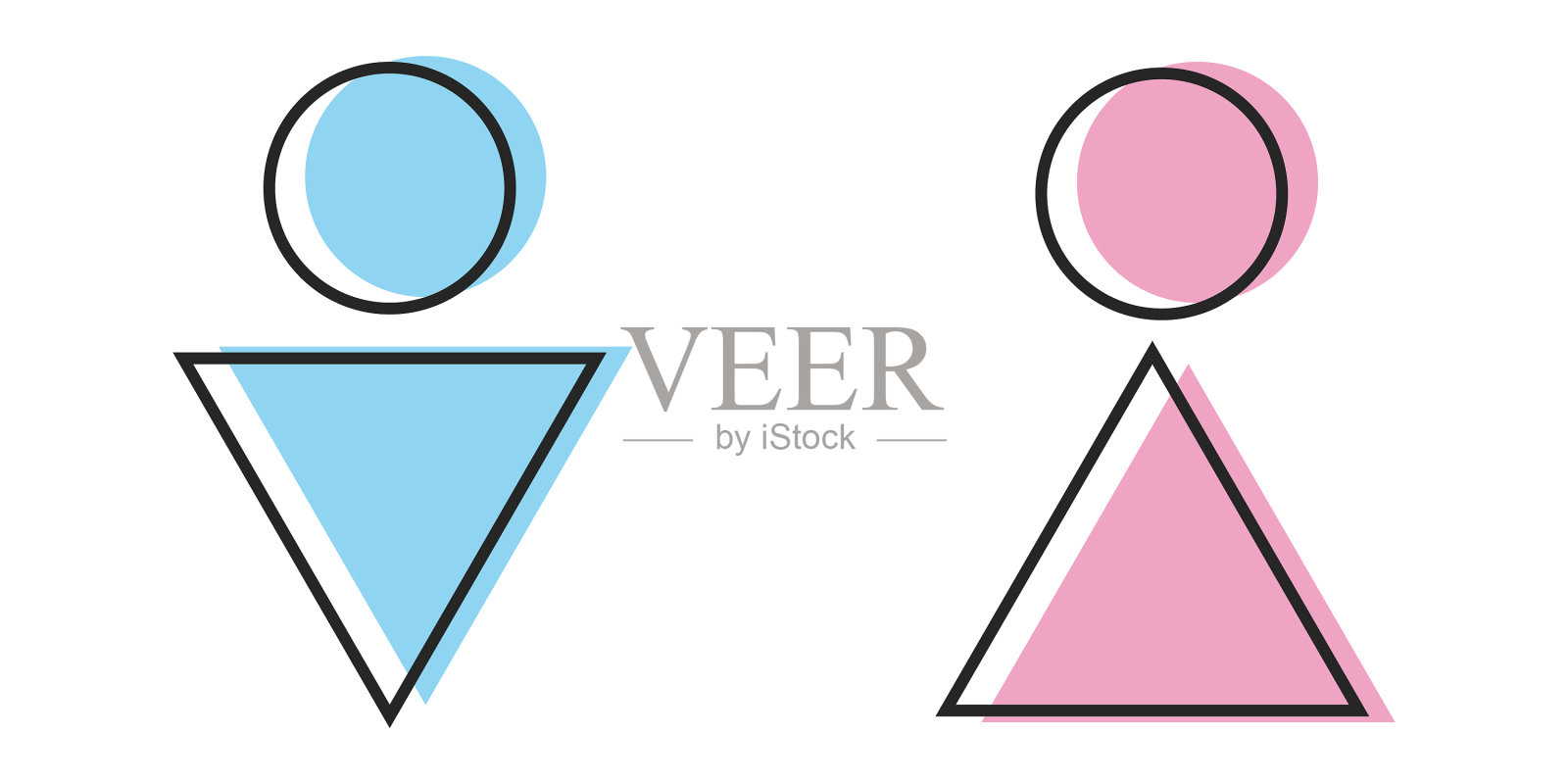 男性和女性象形文字孤立轮廓插画图片素材