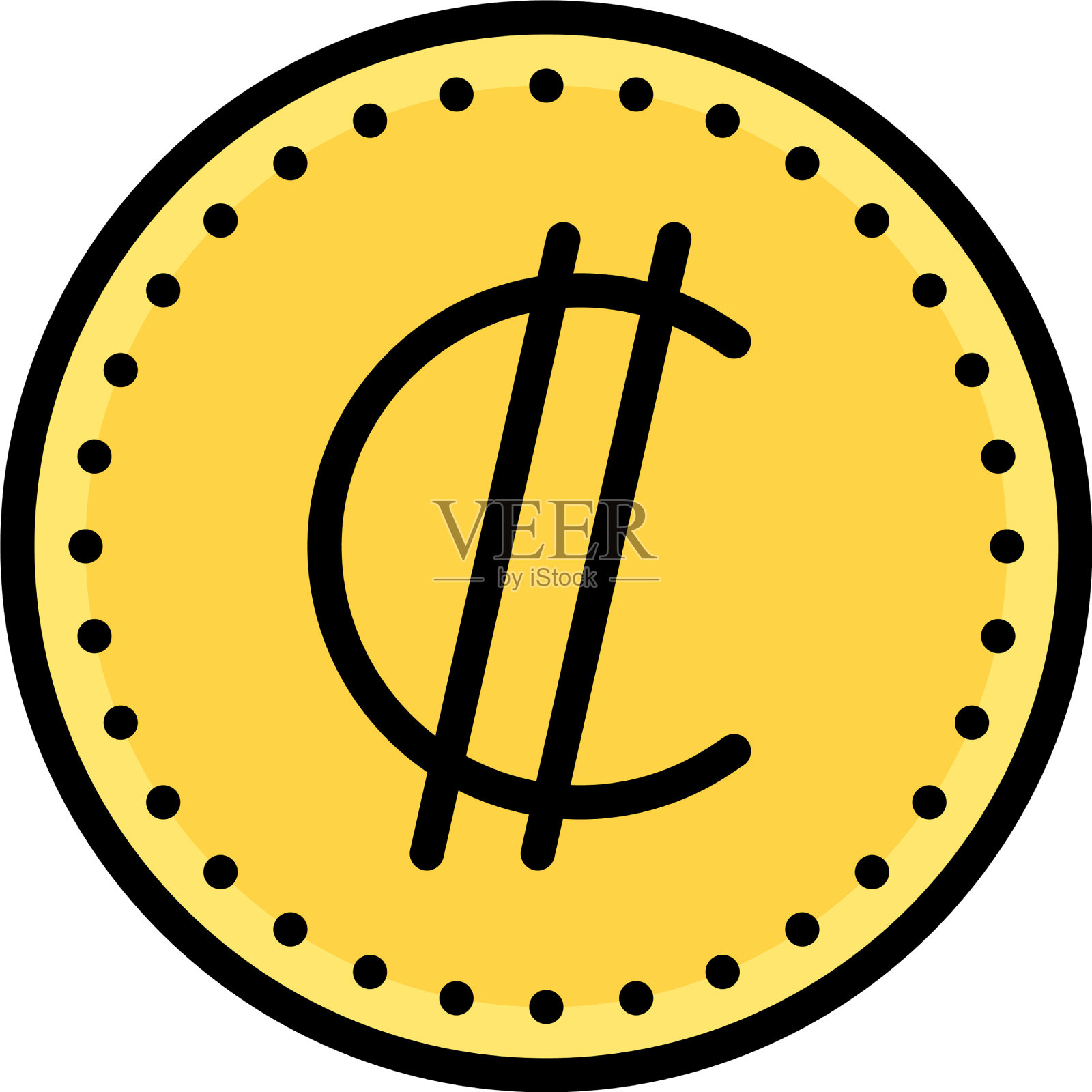 哥斯达黎加col n硬币货币哥斯达黎加图标素材