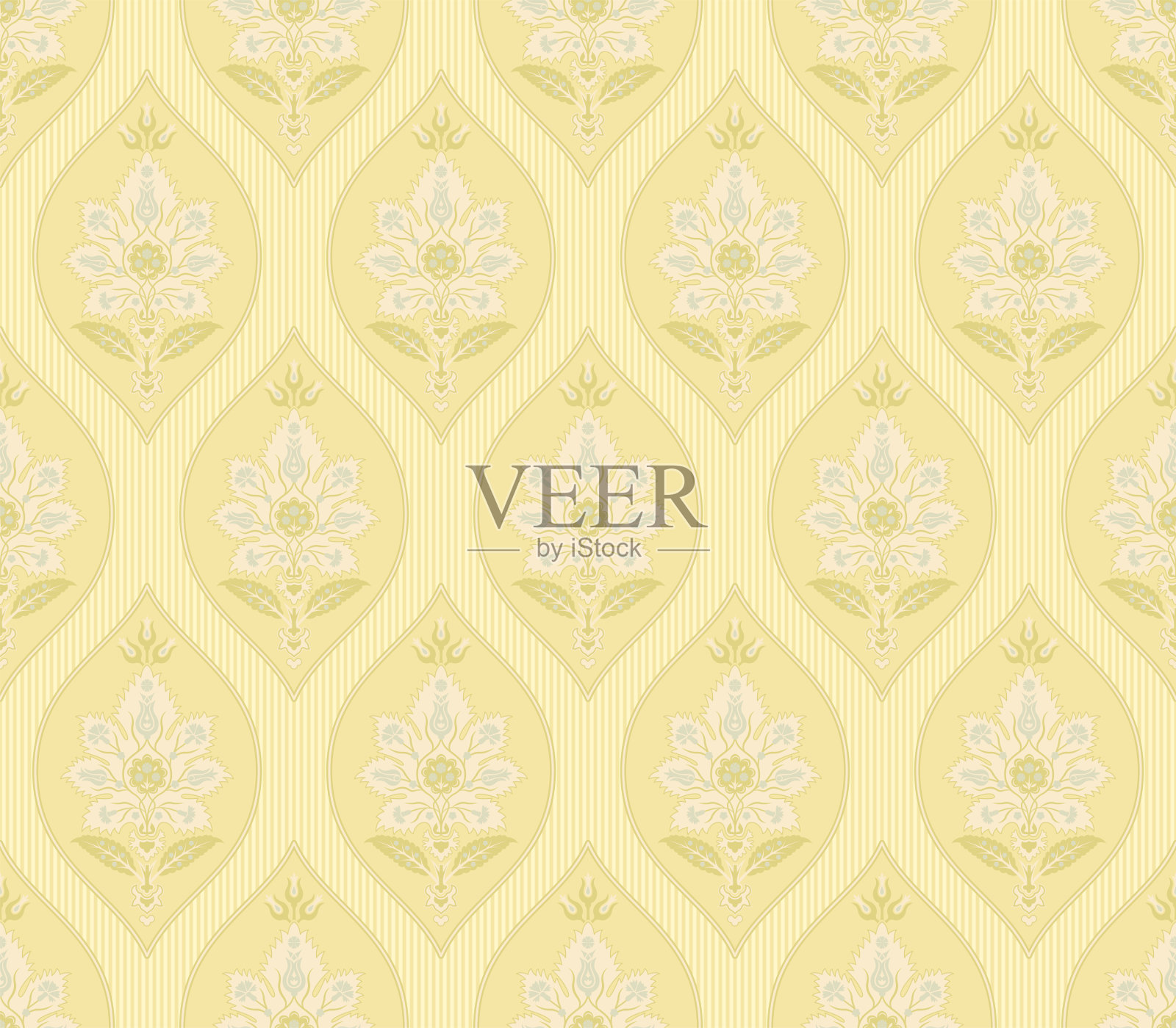 无缝的图案与各种异想天开的花朵。Suzani部落风格。光,苍白的颜色。剪裁面具。插画图片素材