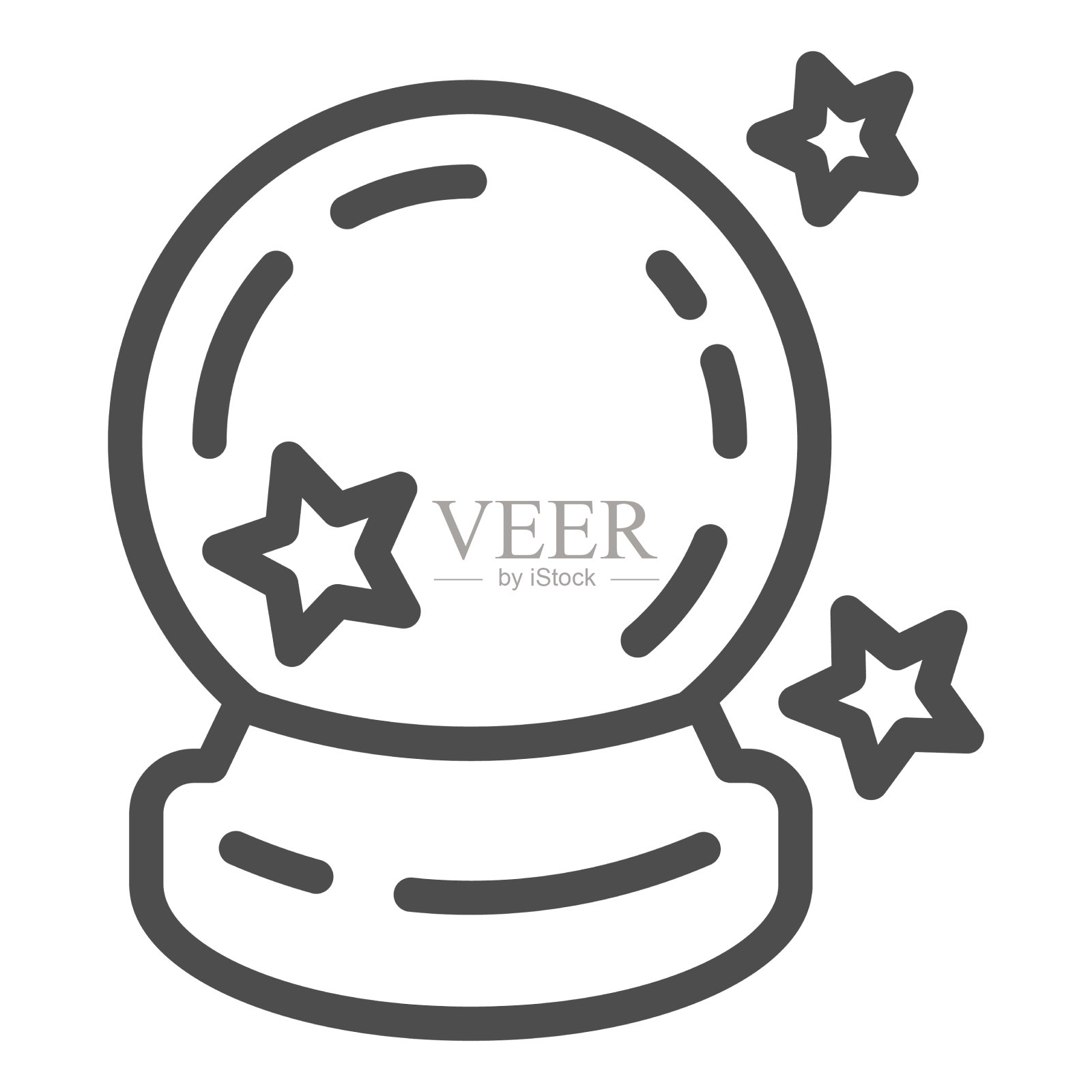 水晶球线图标万圣节魔术概念插画图片素材