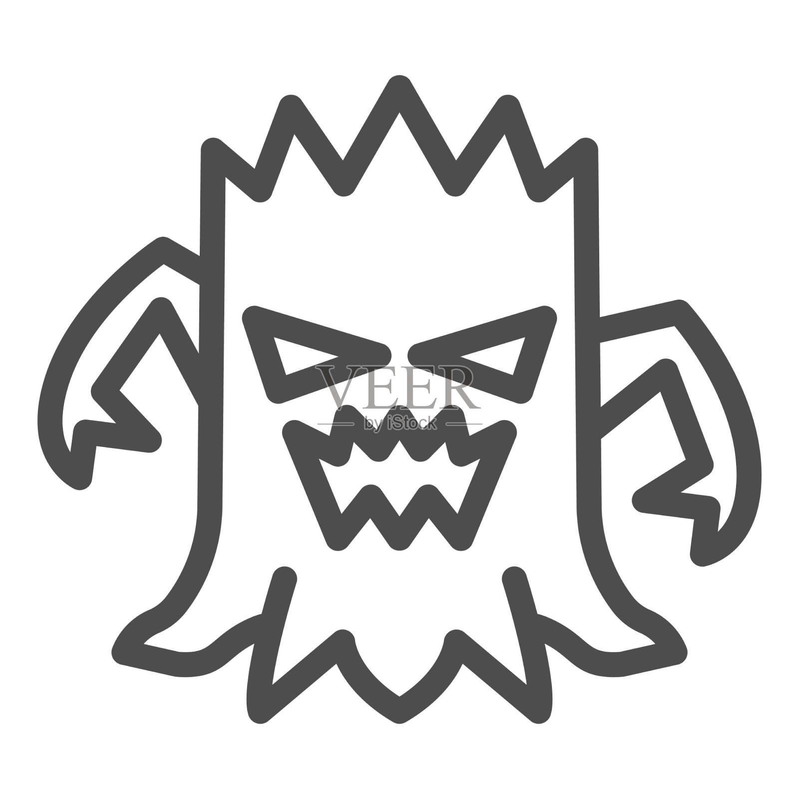 树桩与脸线图标万圣节的概念插画图片素材