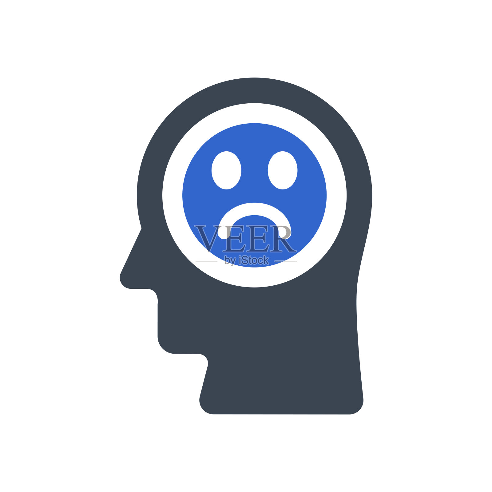 悲伤的反应心理图标图标素材