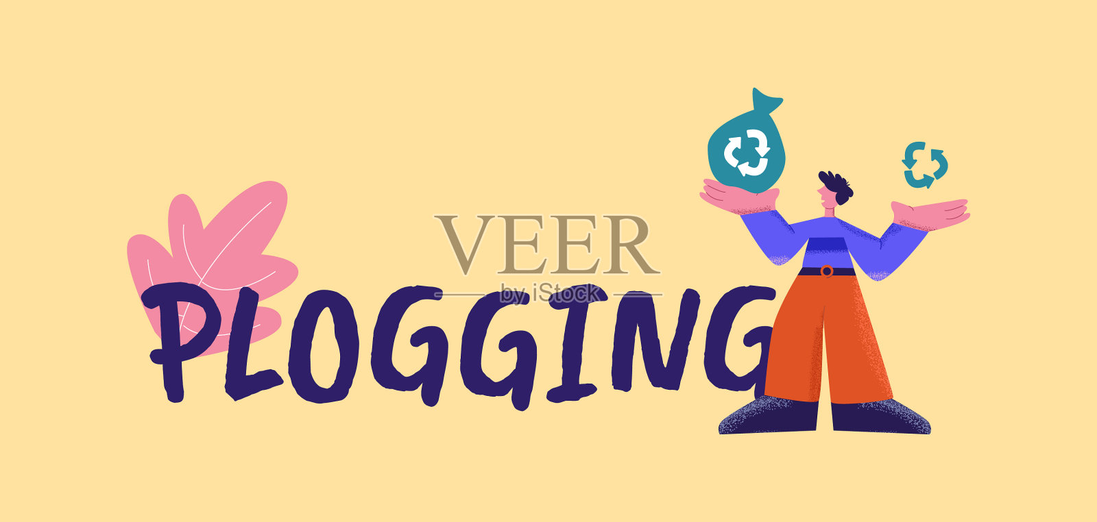 贴海报,积极的运动与关怀插画图片素材