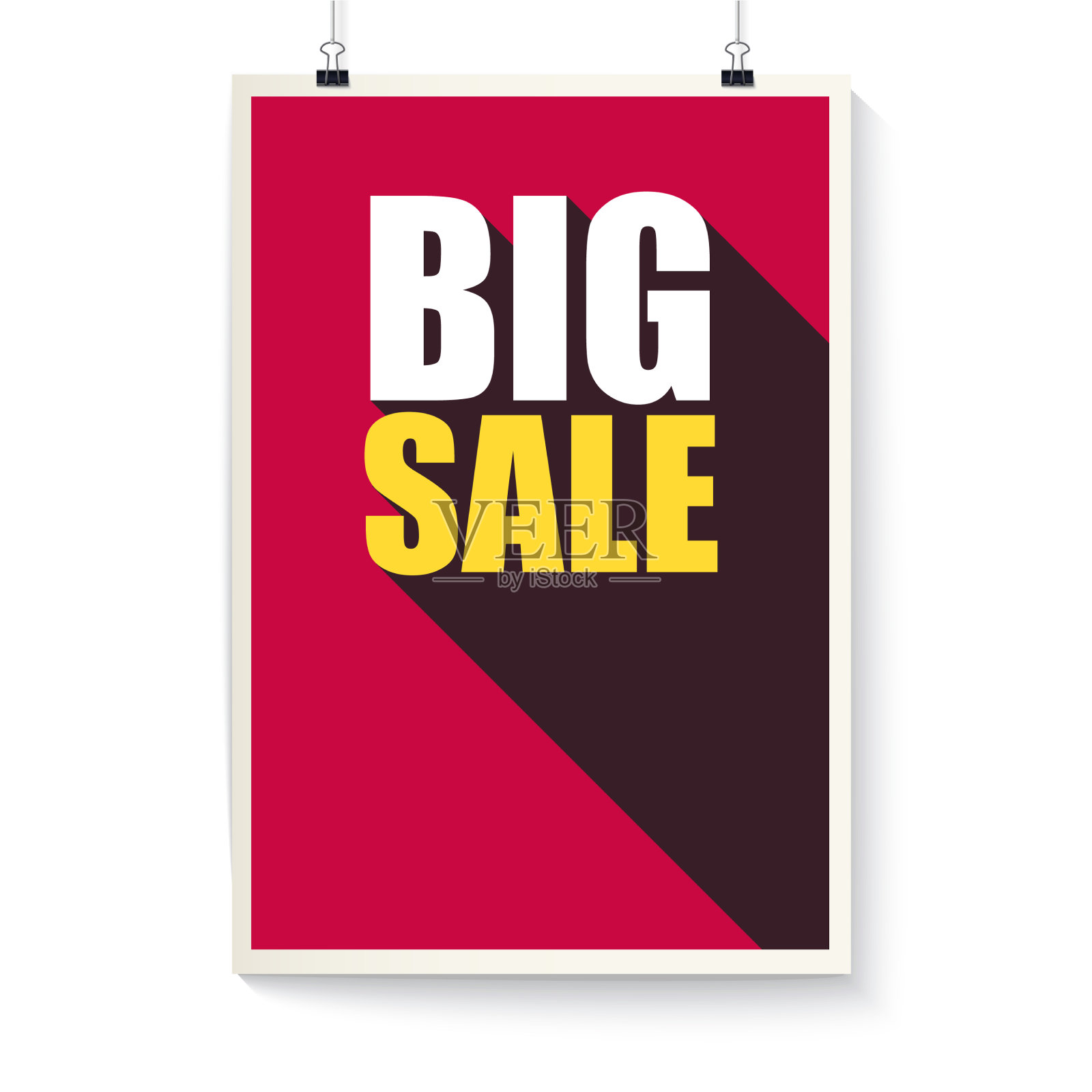 大减价海报设计文字挂在墙上设计元素图片