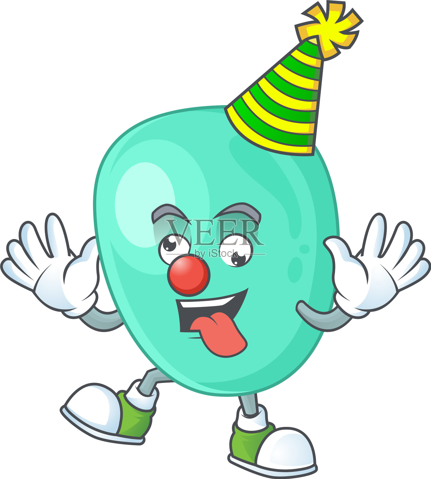 滑稽的小丑金黄色葡萄球菌卡通设计元素图片