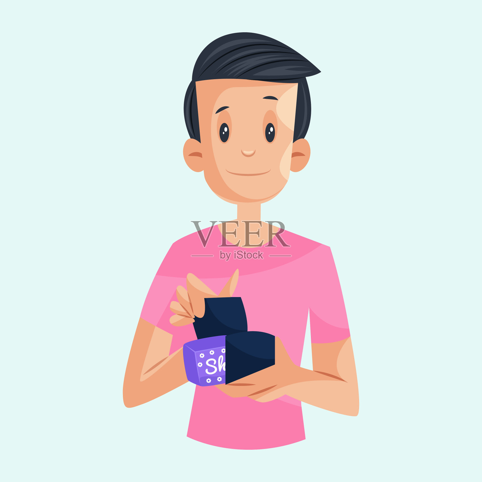 实验室的男孩插画图片素材