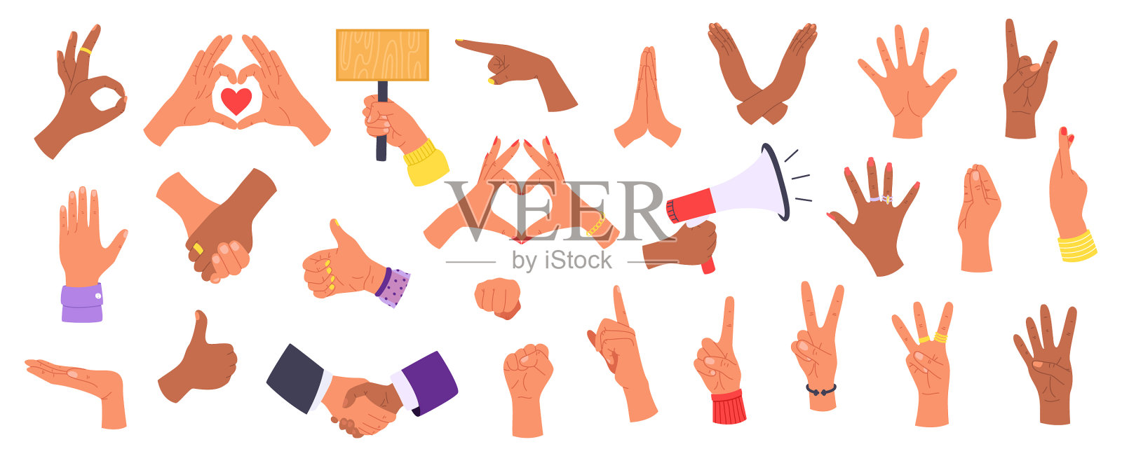 人的手势有不同的解释设计元素图片