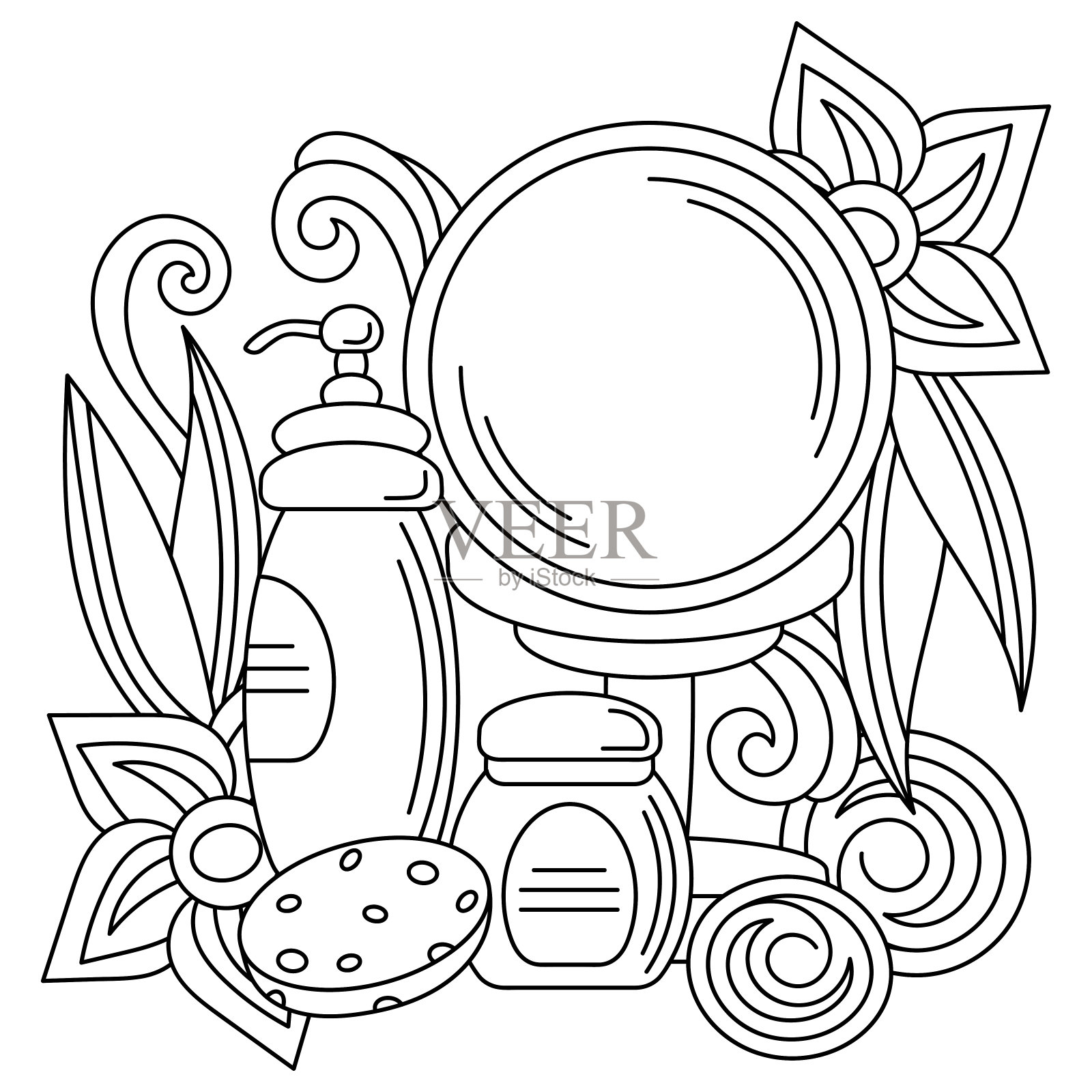 身体和面部护理。香波、霜、香油。卡通物体和自然元素。插画图片素材