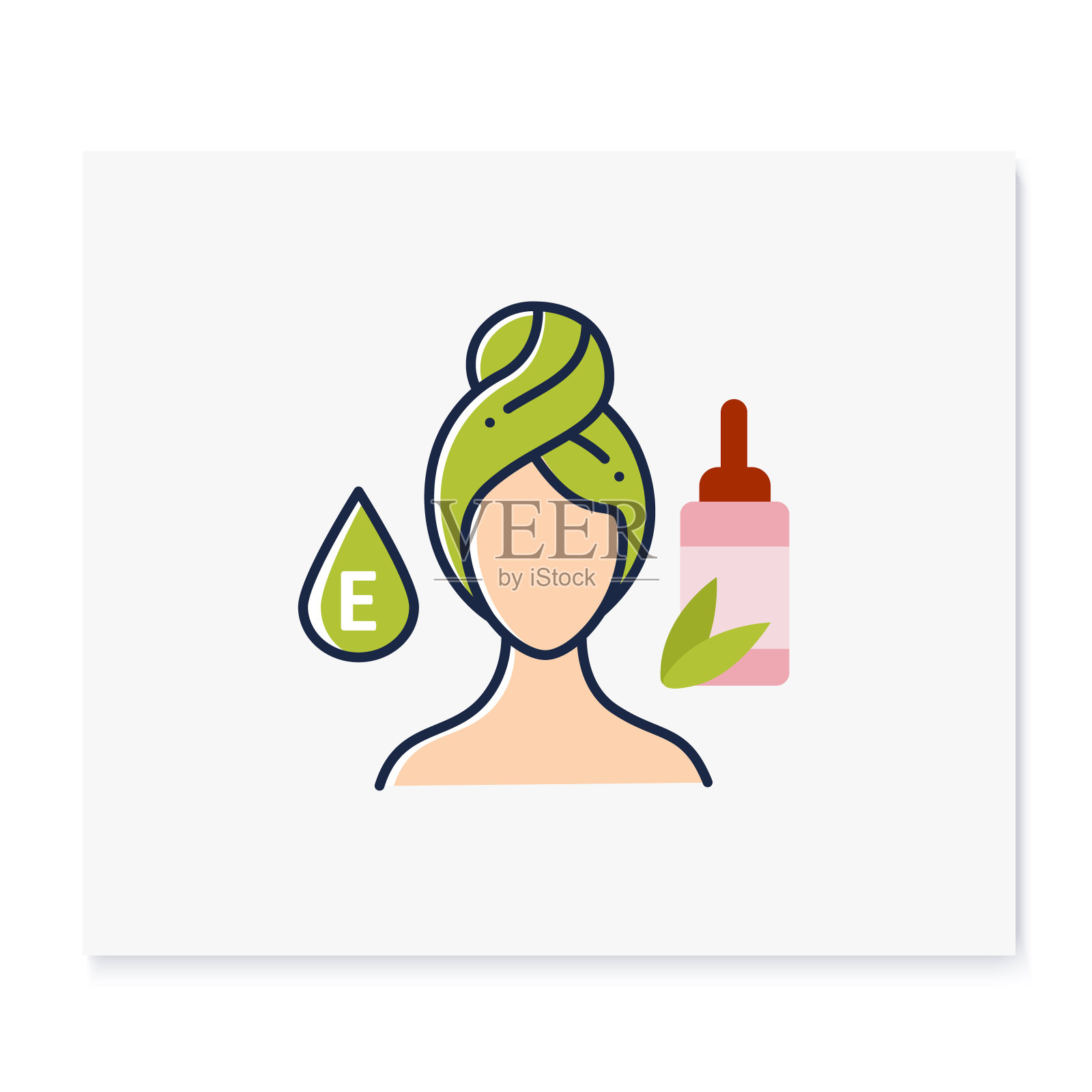 皮肤维他命颜色图标插画图片素材