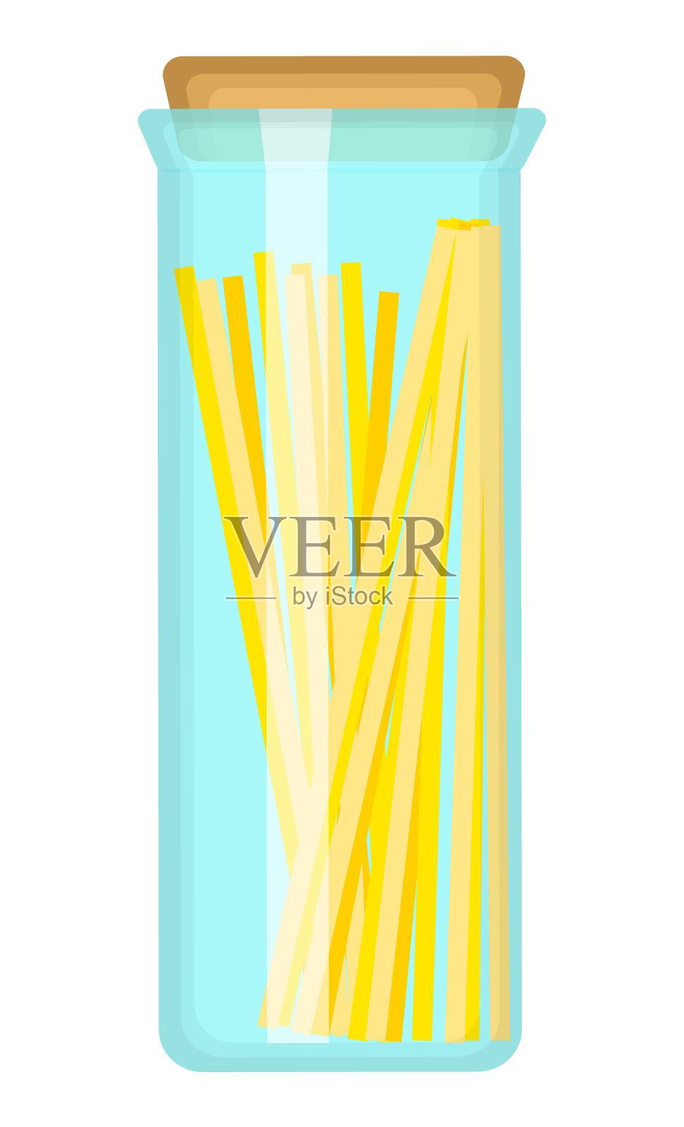 透明高玻璃罐,里面有意大利面设计元素图片