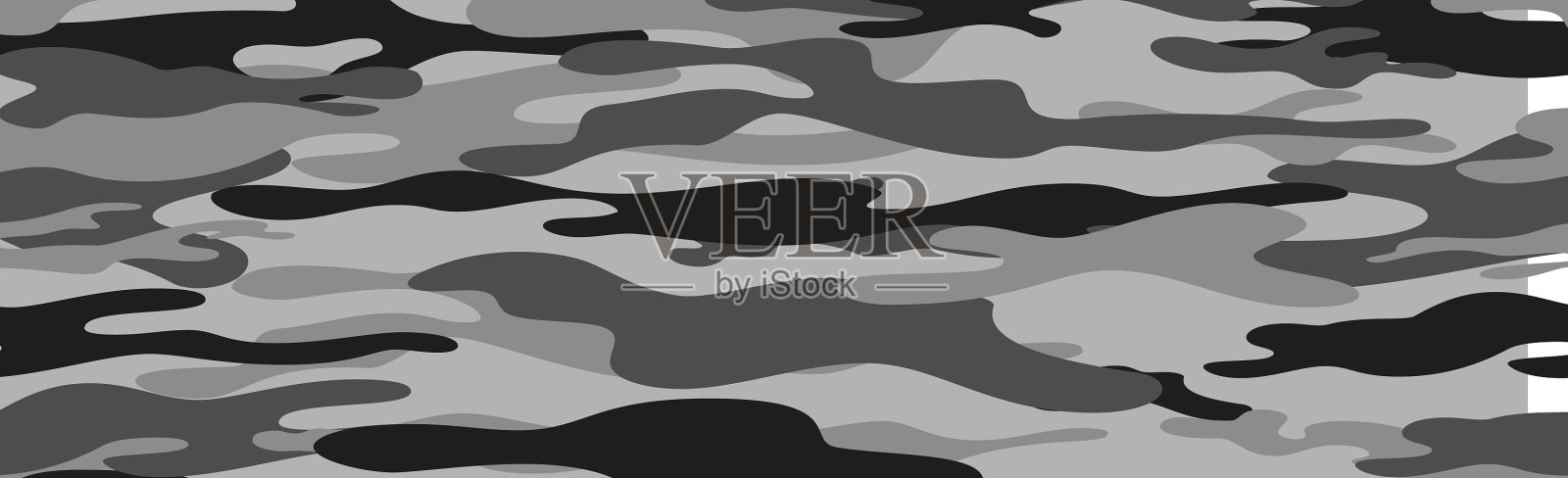 军事或狩猎全景卡其布插画图片素材