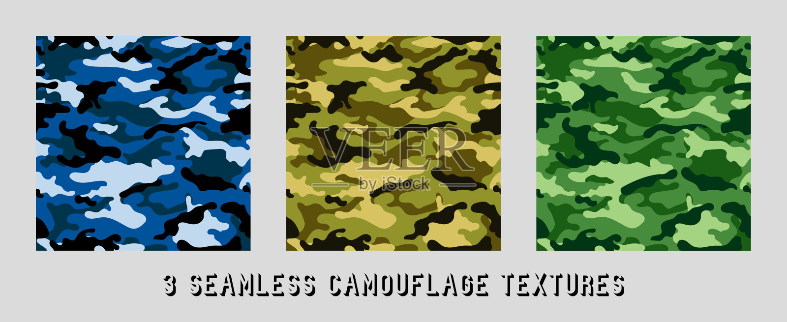 军队的矢量伪装图案。伪装军事模式插画图片素材