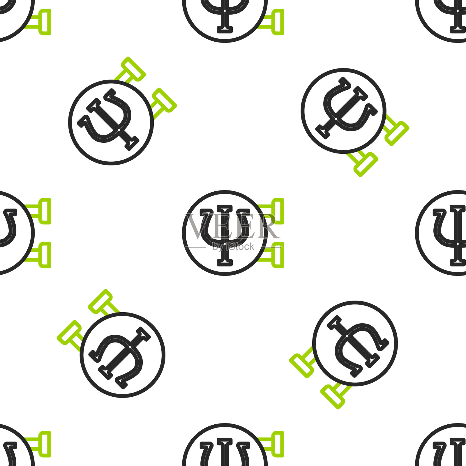 线心理图标孤立无缝模式上插画图片素材