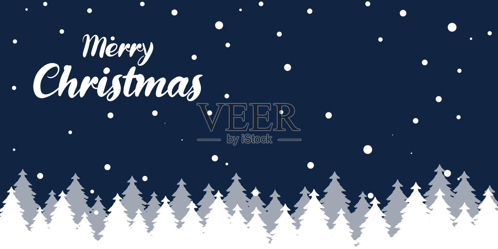 圣诞背景是冬天即将来临的雪夜插画图片素材