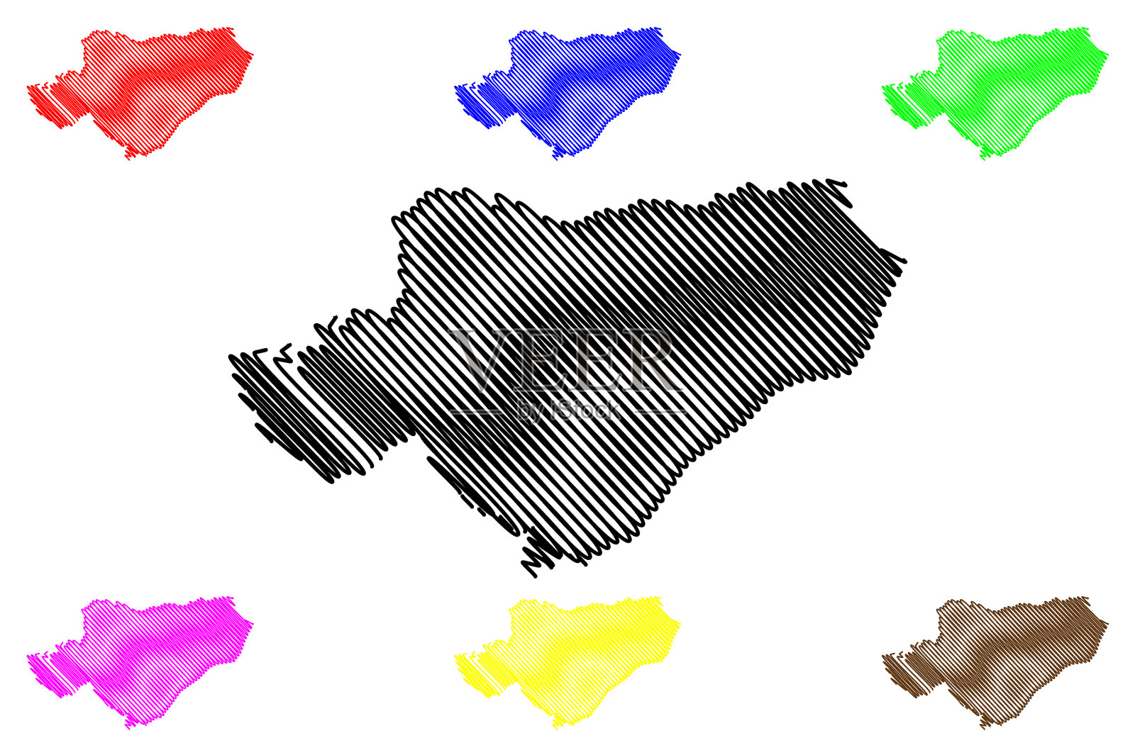 马那瓜市共和国尼加拉瓜地图涂鸦插画图片素材