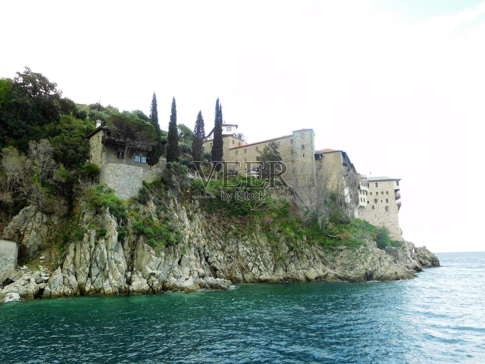 希腊圣山的格雷戈里乌修道院照片摄影图片