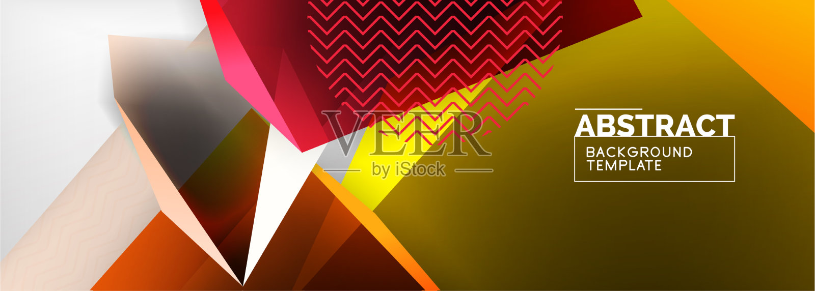 低多边形三维几何形状最小抽象插画图片素材