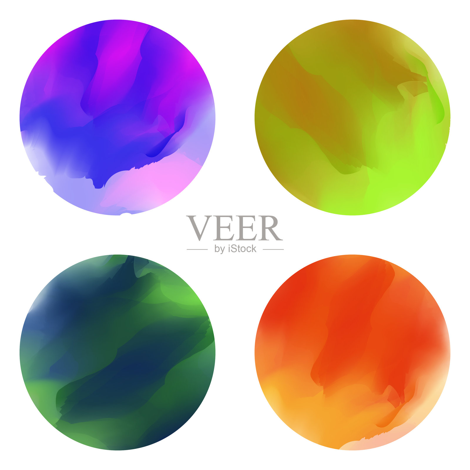 白色背景下彩色颜料的特写镜头插画图片素材