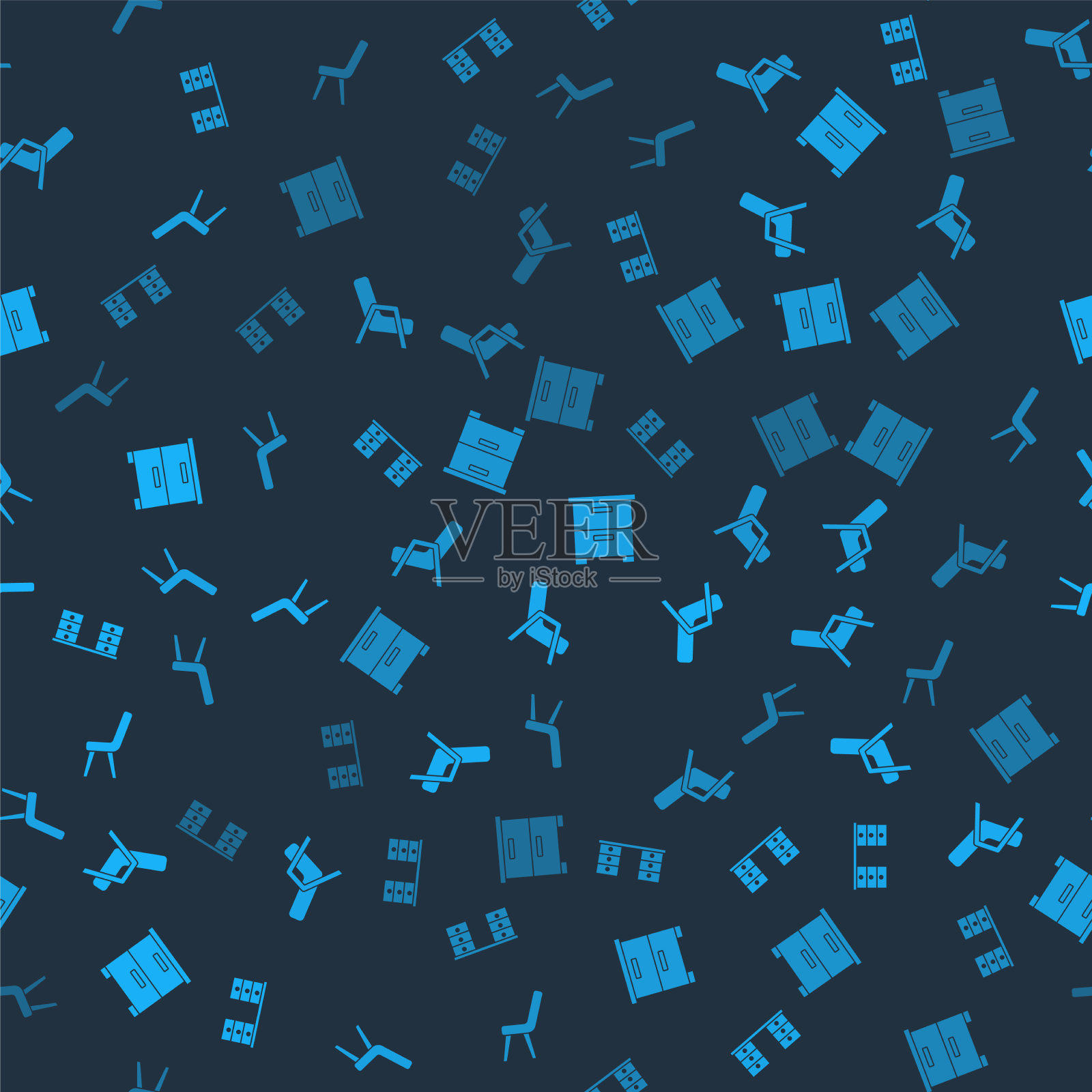 设置办公桌椅家具床头柜图标素材