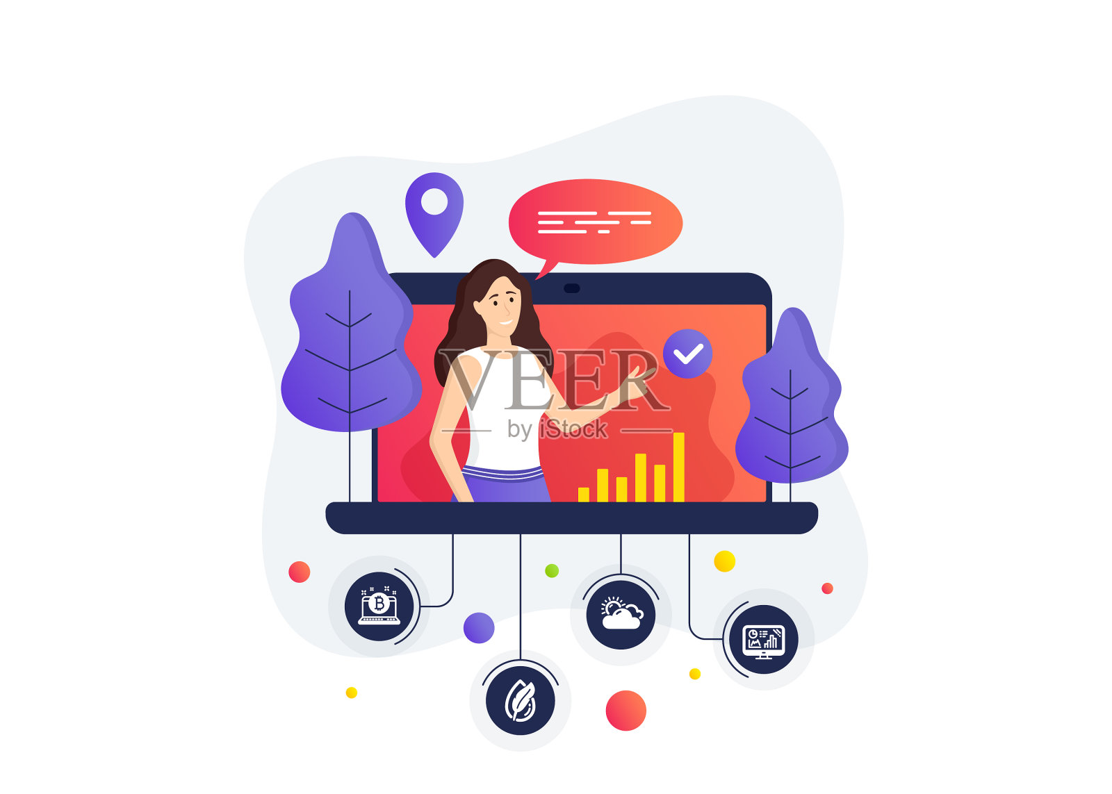 比特币低过敏性测试和阳光明媚的天气设计元素图片