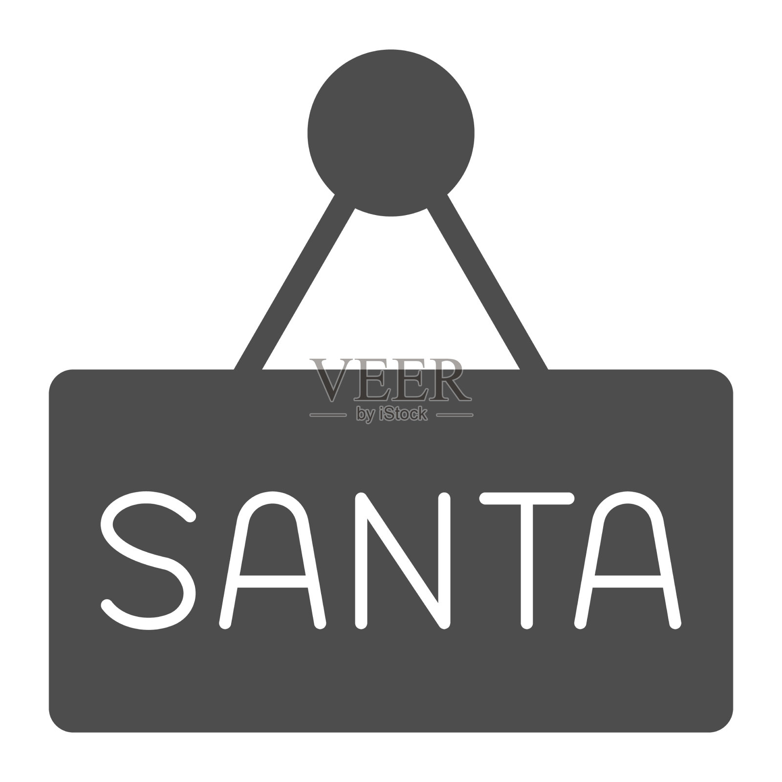 圣诞老人标志固体图标圣诞概念门插画图片素材