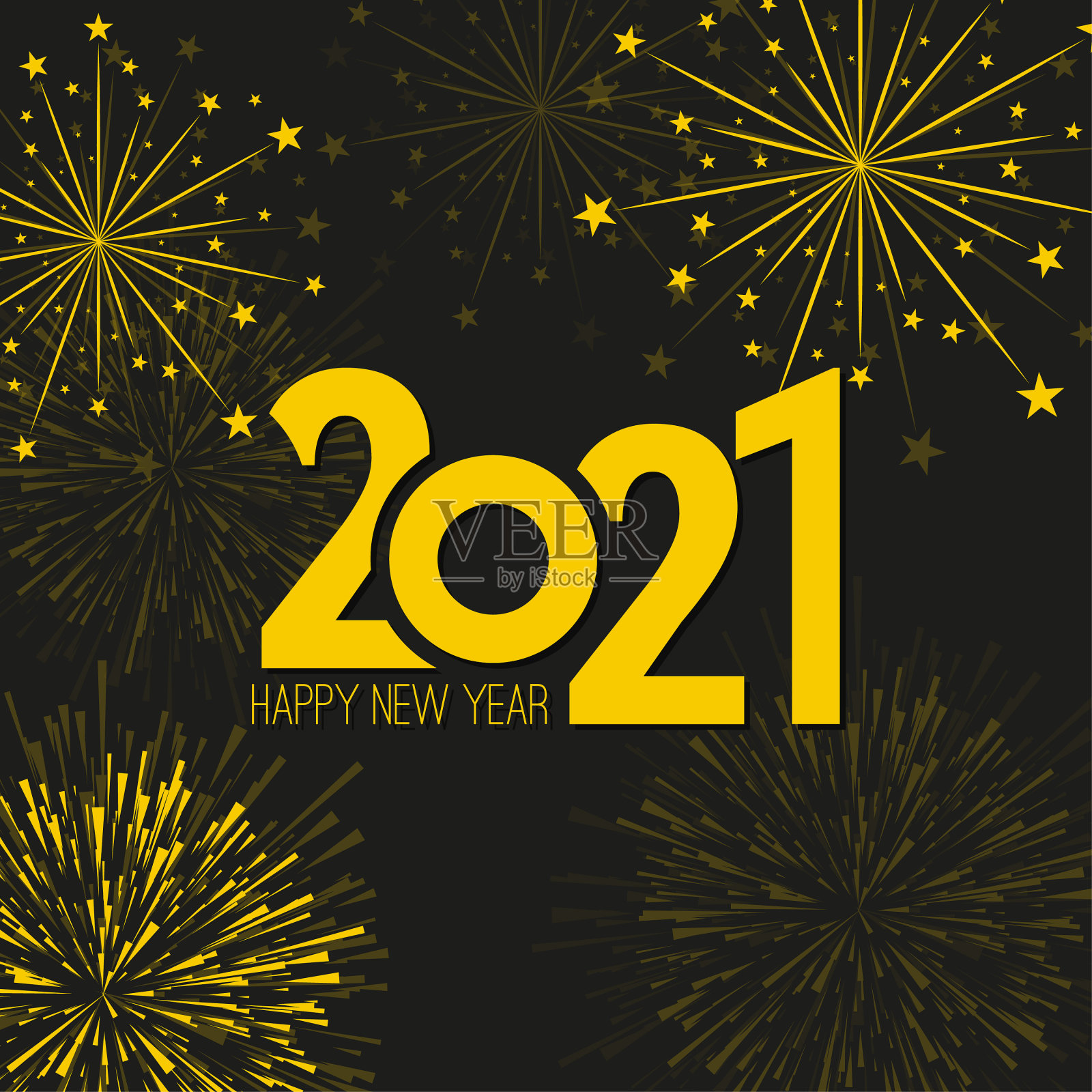 有创意的2021年新年快乐插画图片素材