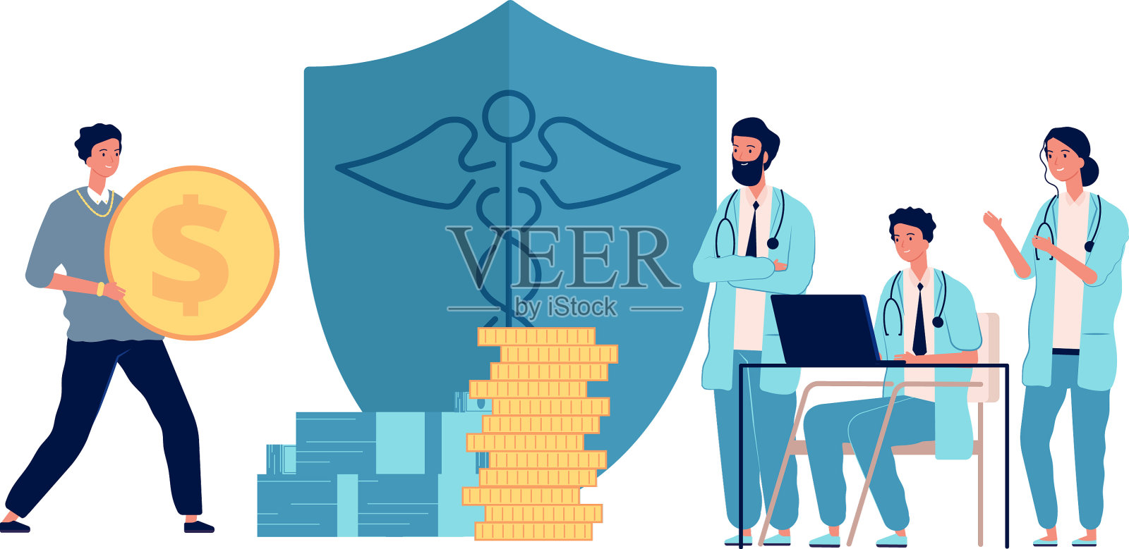 医疗投资的人,有钱的医生设计元素图片