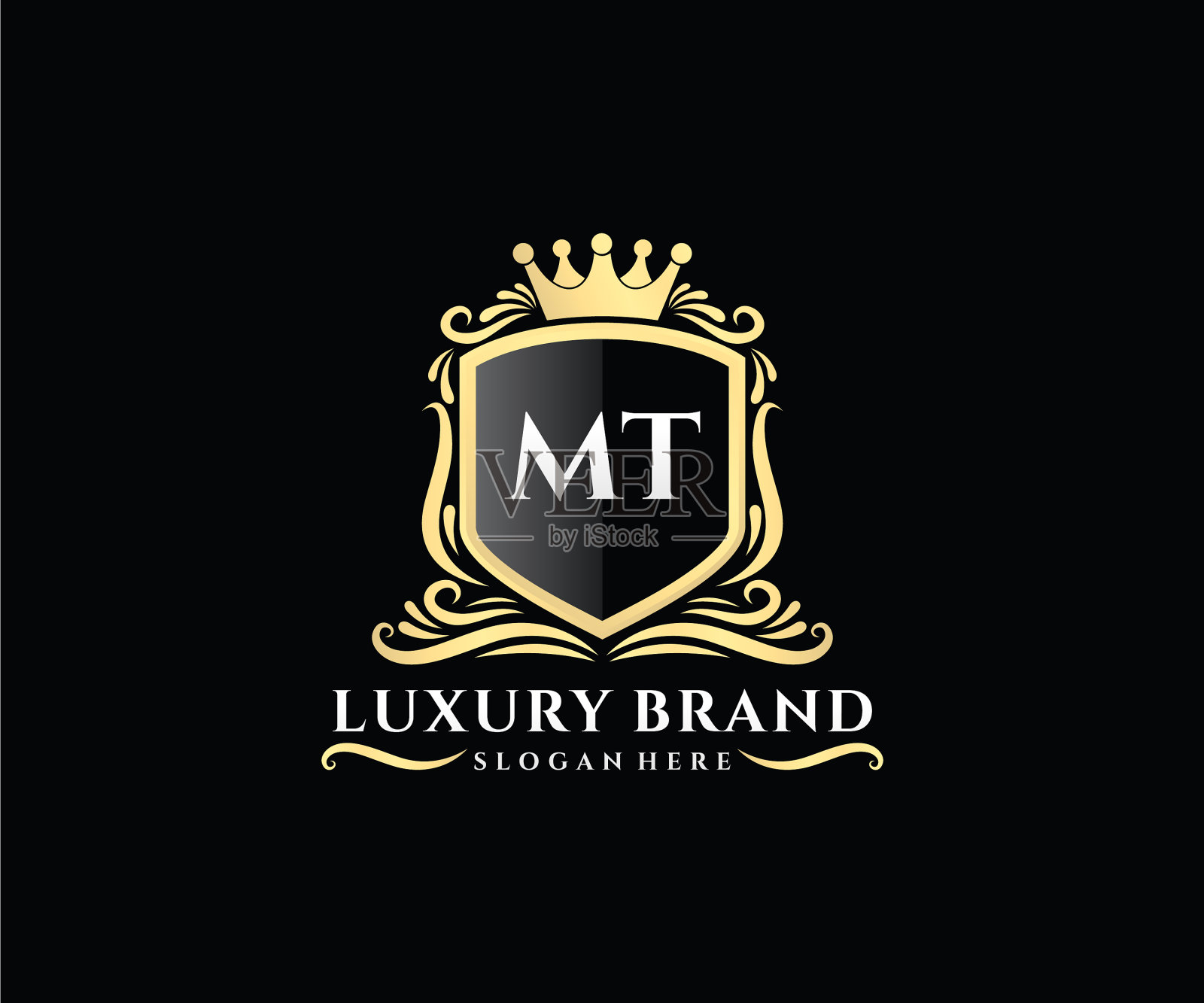 Mt首字母金字书法女性插画图片素材