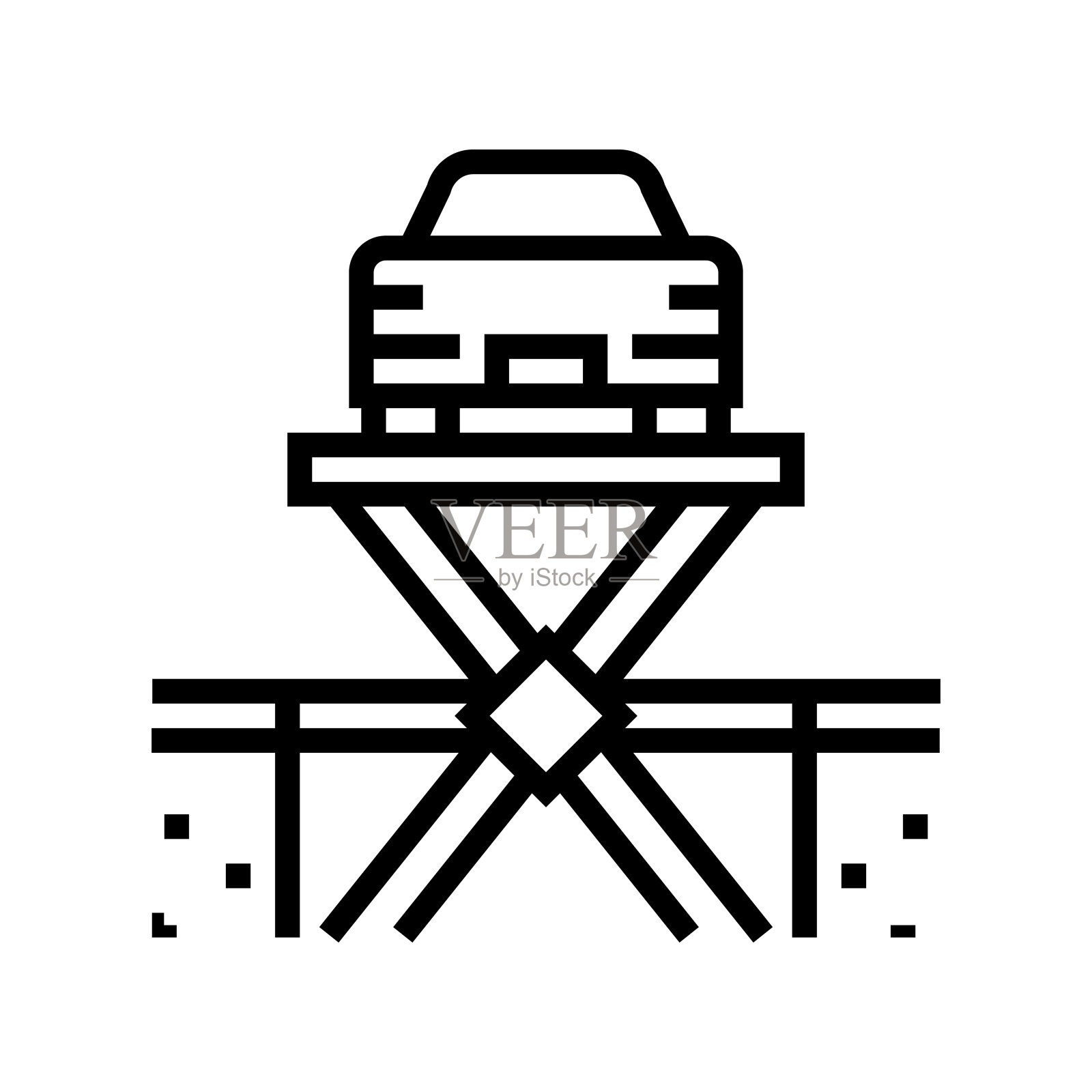 升降设备停车线图标矢量插图图标素材