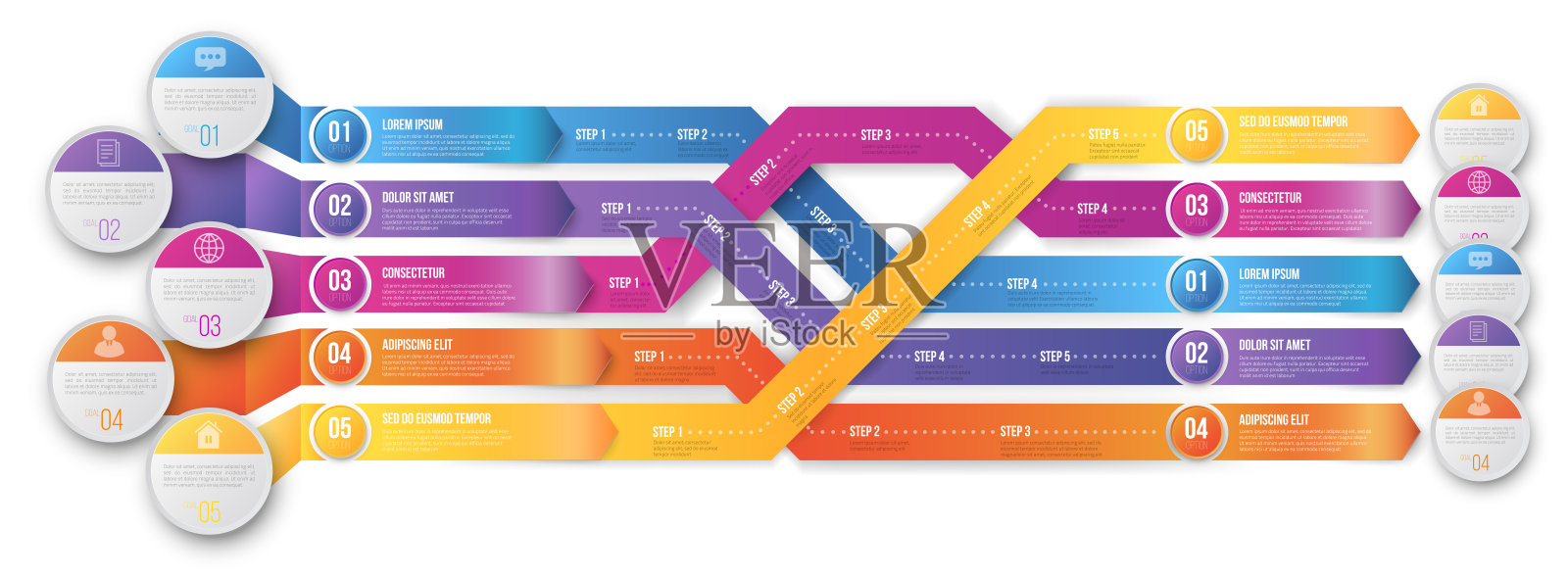 Infografics箭头,打乱插画图片素材