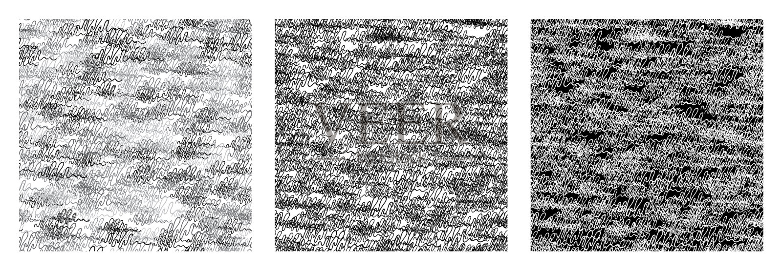 抽象手绘线条无缝图案集插画图片素材