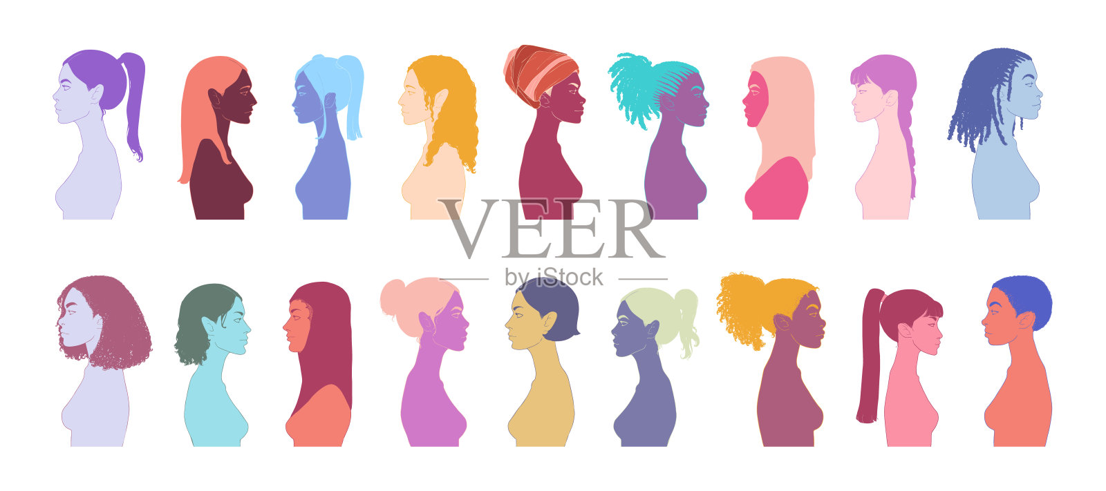 女性平等,不同的文化。设计元素图片