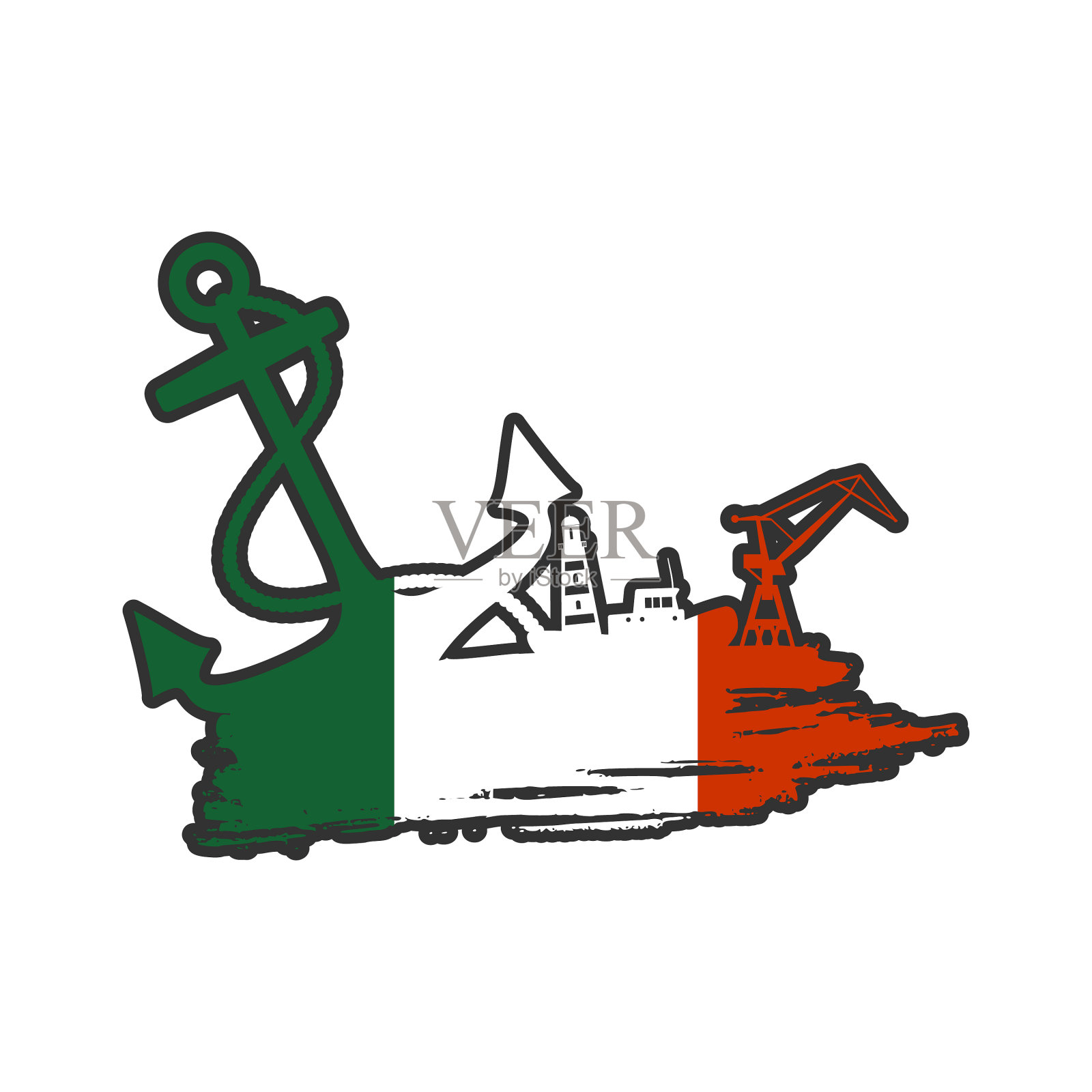 商港抽象设计元素图片