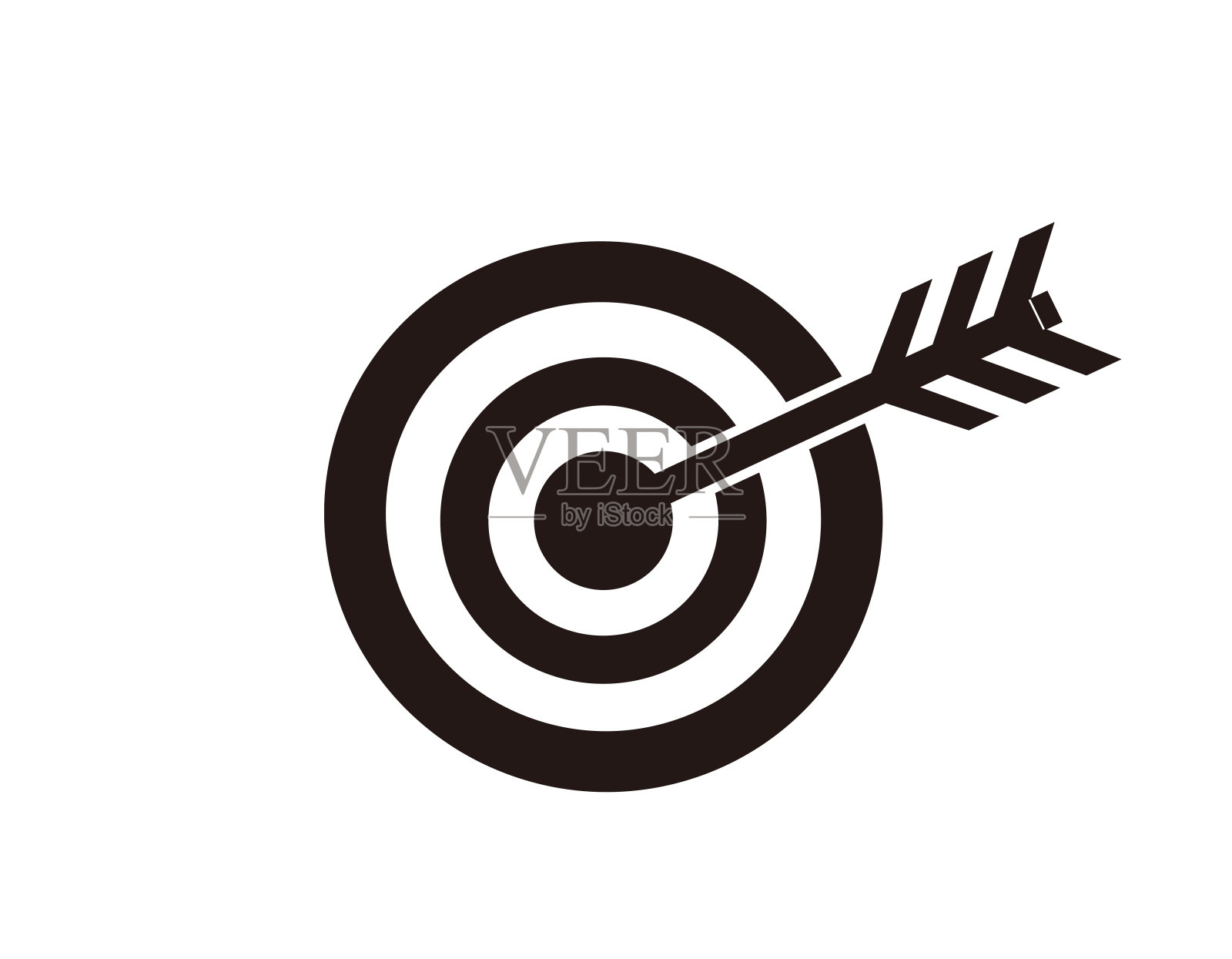 矢量图,箭头击中目标。插画图片素材