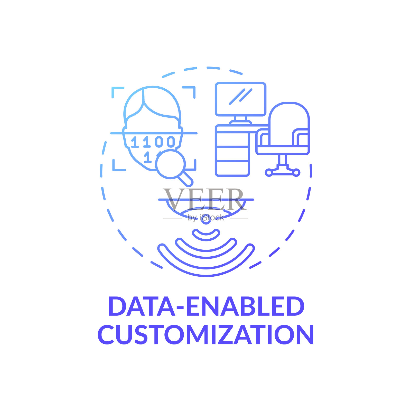 启用数据自定义概念图标插画图片素材