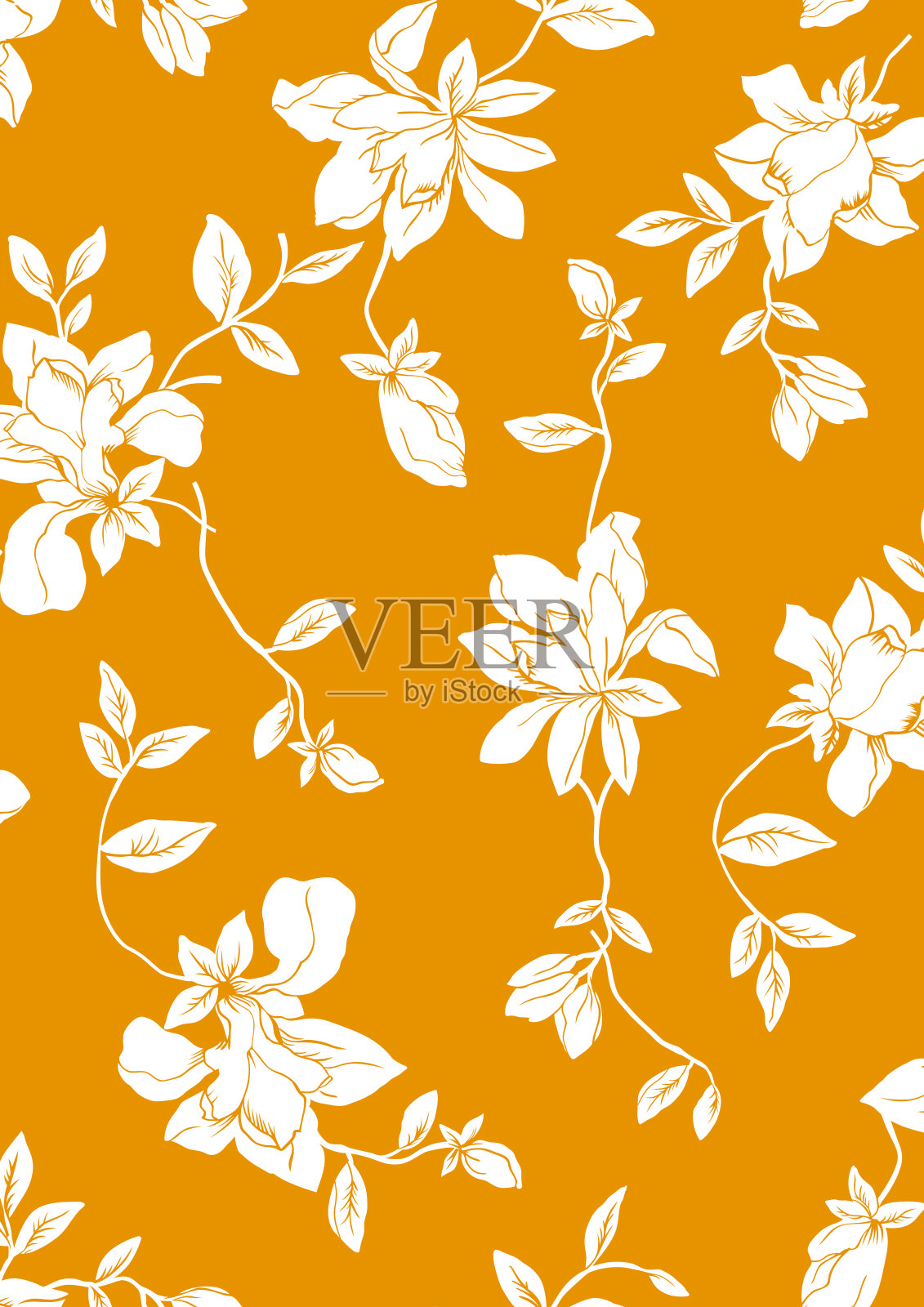 无缝花纹理图案,花效果印花。插画图片素材