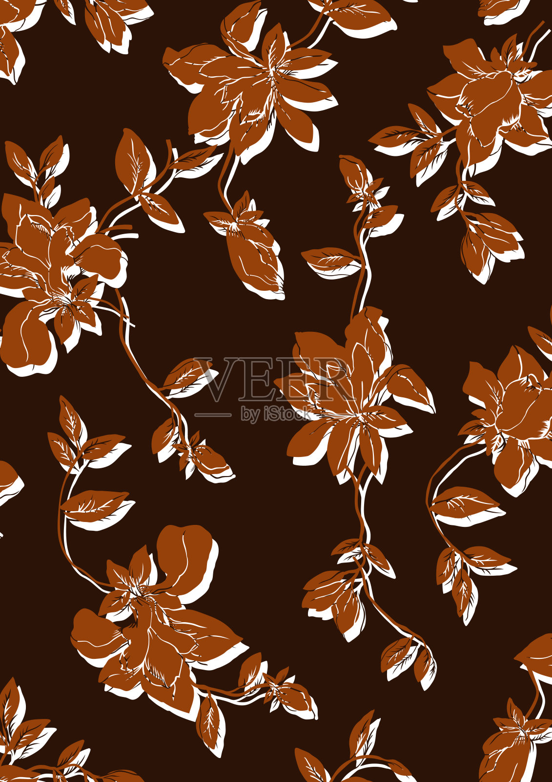 无缝花纹理图案,花效果印花。插画图片素材