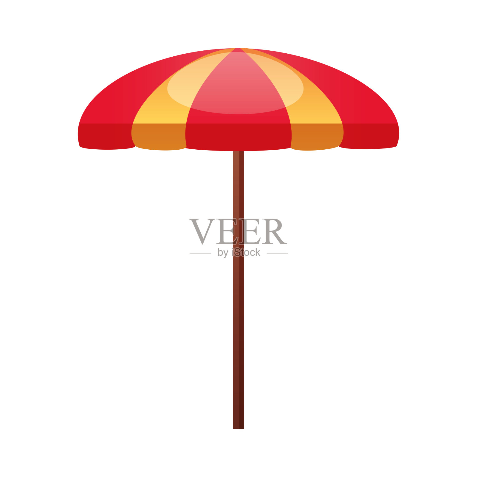 孤立条纹伞矢量设计插画图片素材