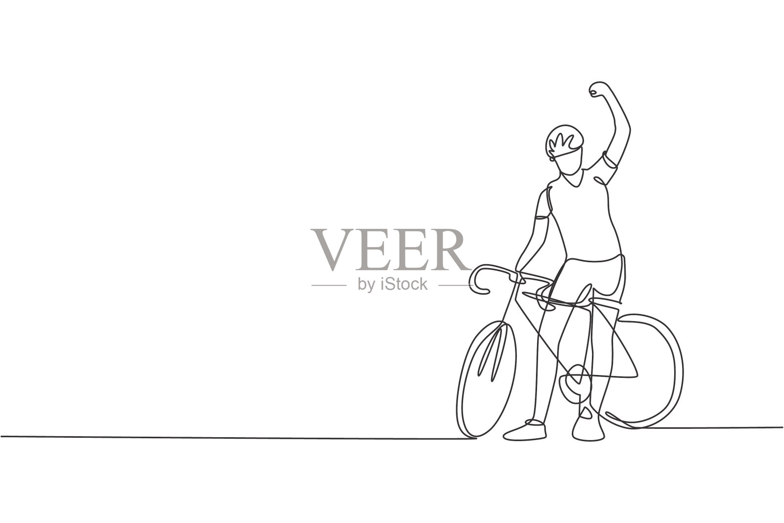 一行画了一个精力充沛的年轻人设计元素图片