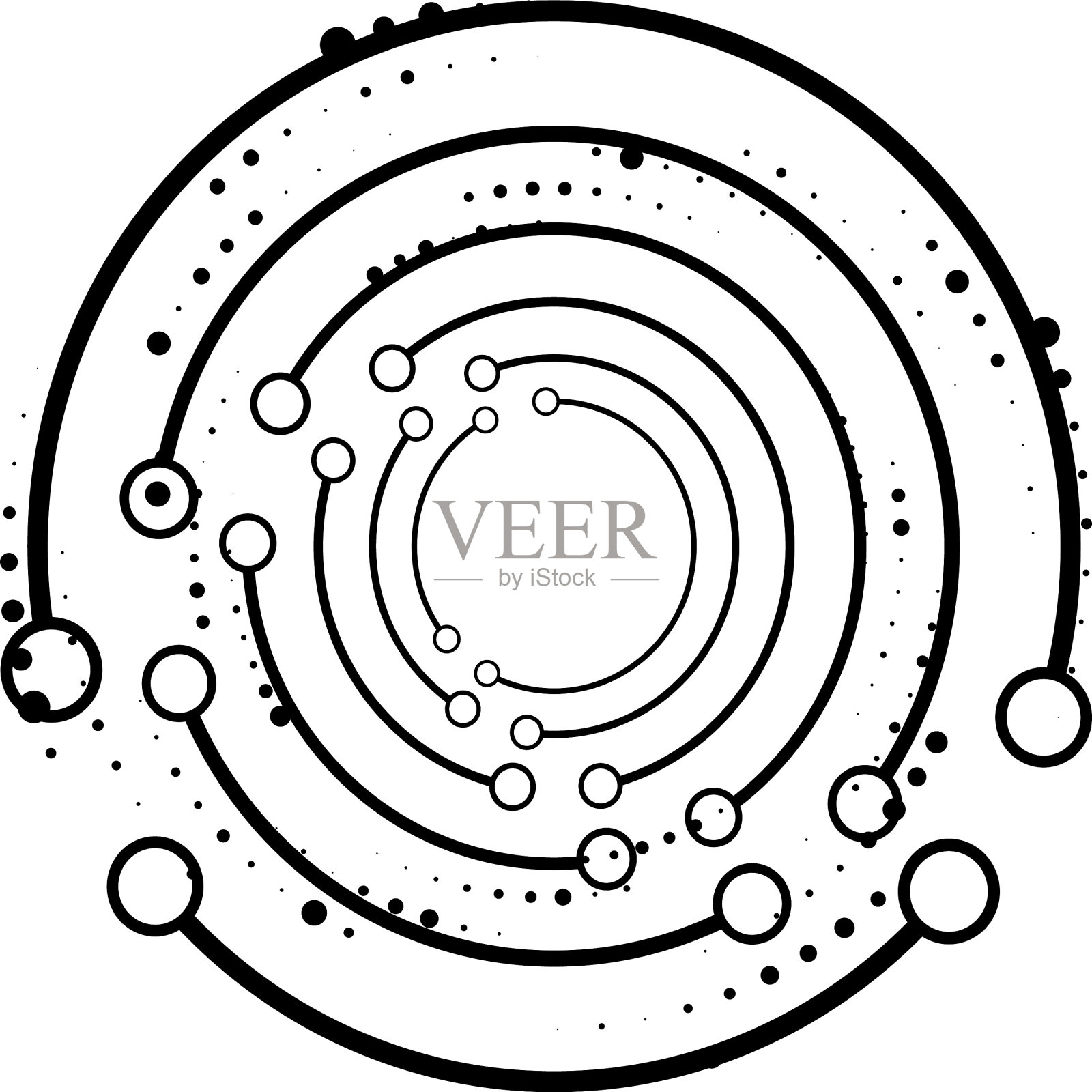 叠加抽象螺旋、漩涡、漩涡蜗壳插画图片素材