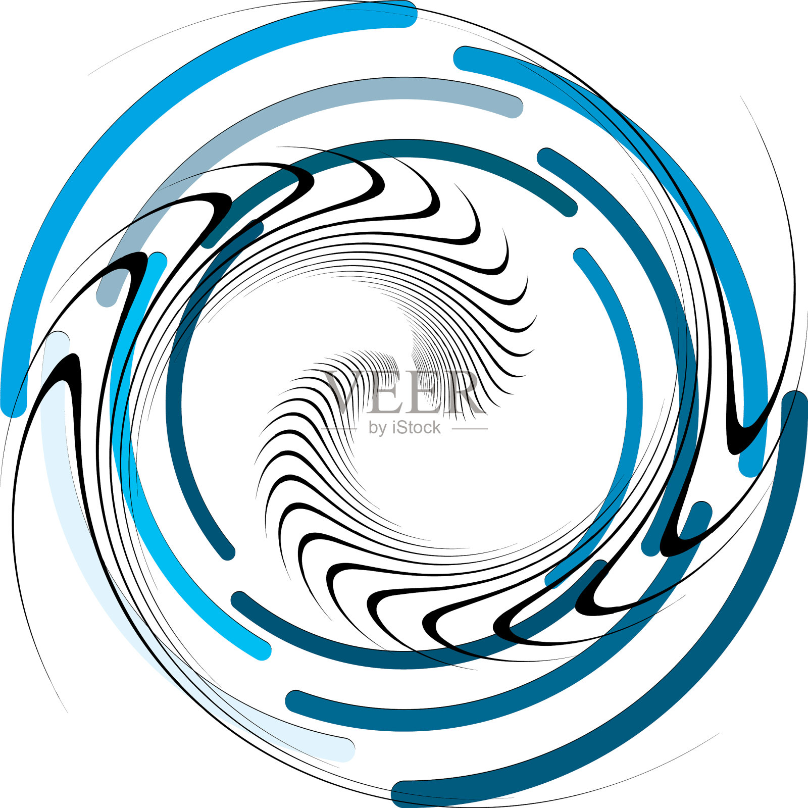 叠加抽象螺旋、漩涡、漩涡蜗壳插画图片素材