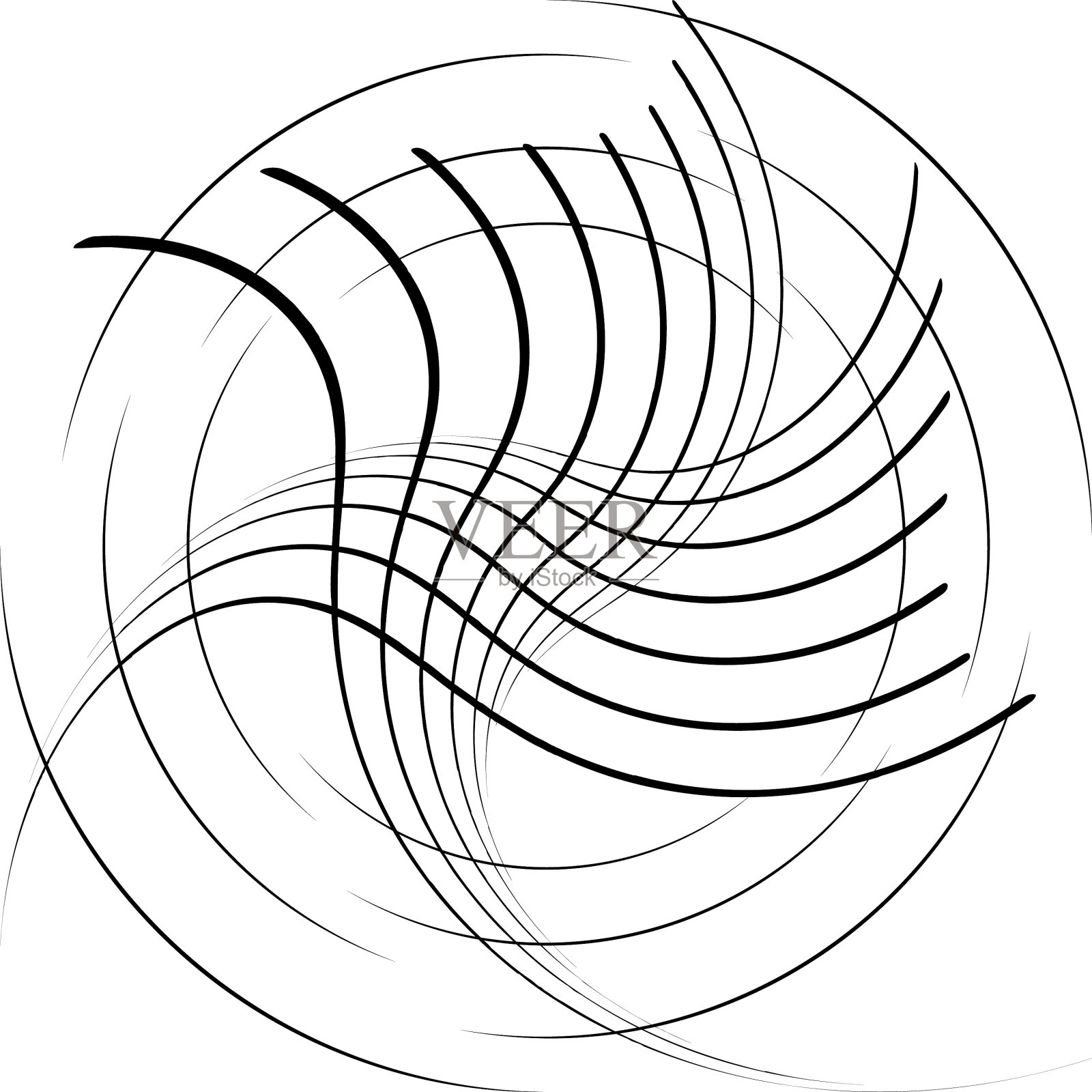 叠加抽象螺旋、漩涡、漩涡蜗壳插画图片素材