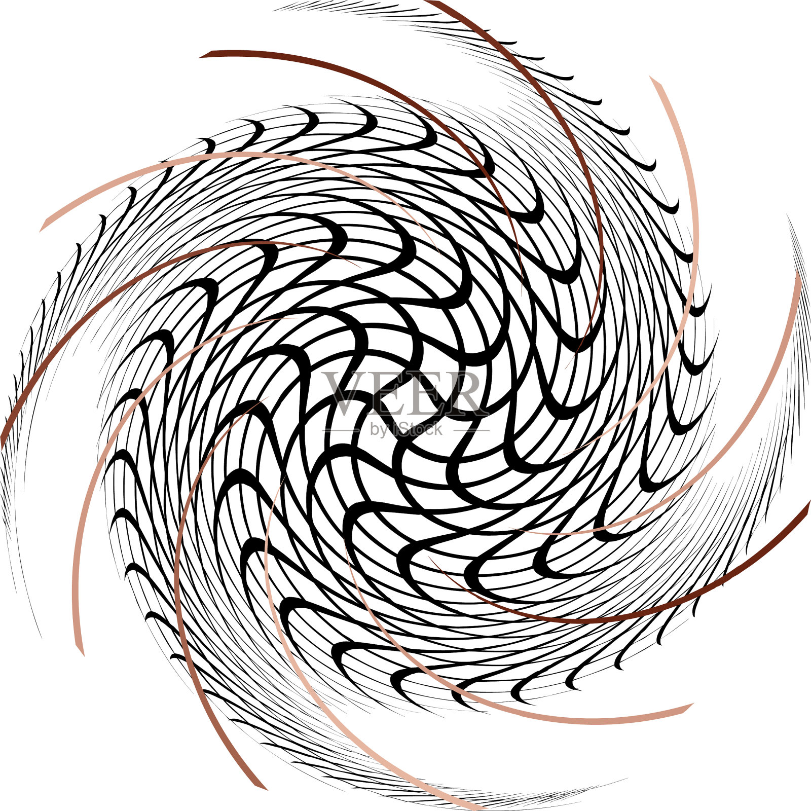 叠加抽象螺旋、漩涡、漩涡蜗壳插画图片素材