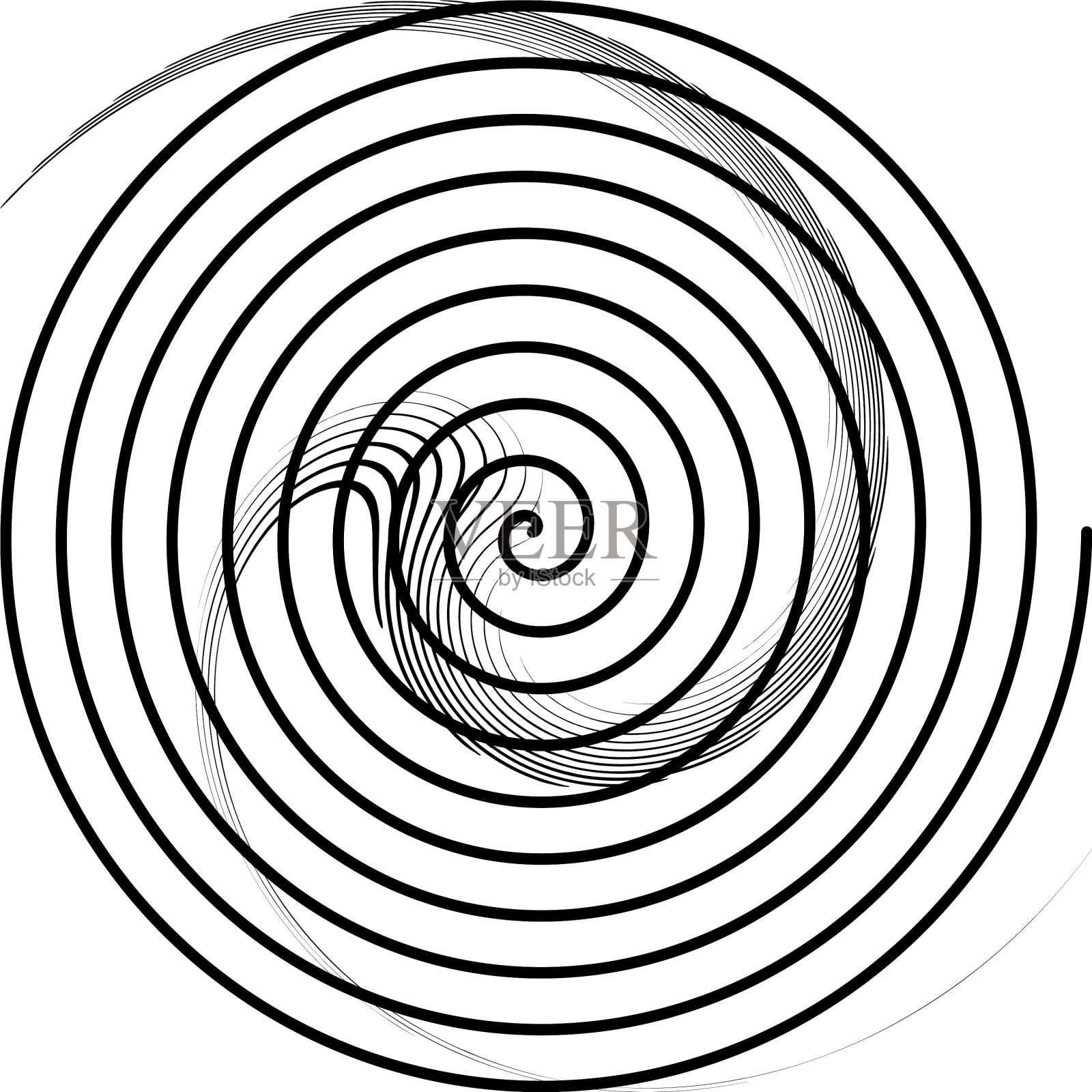 叠加抽象螺旋、漩涡、漩涡蜗壳插画图片素材